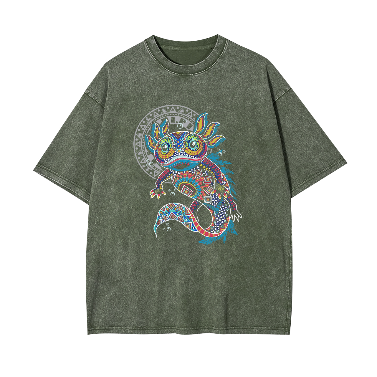 Axolotl art aztec Garment-dye Tees