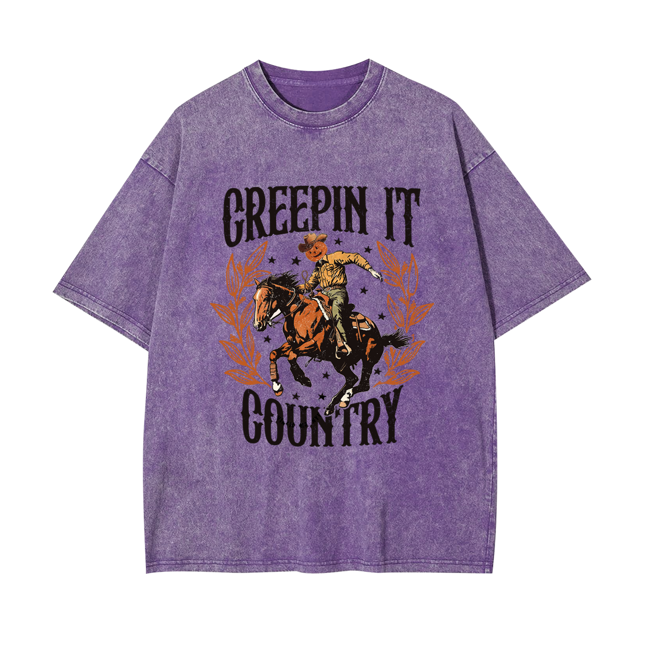 Creepin It Country Western Halloween Garment-dye Tees