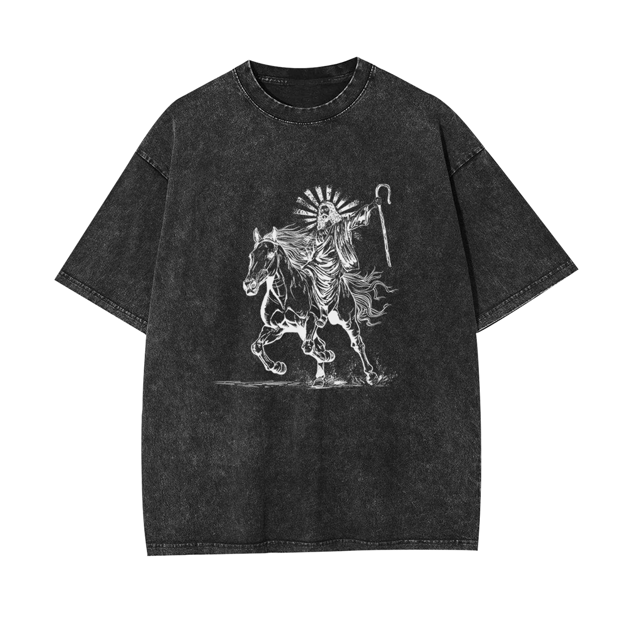 Jesus Riding Horse Garment-dye Tees