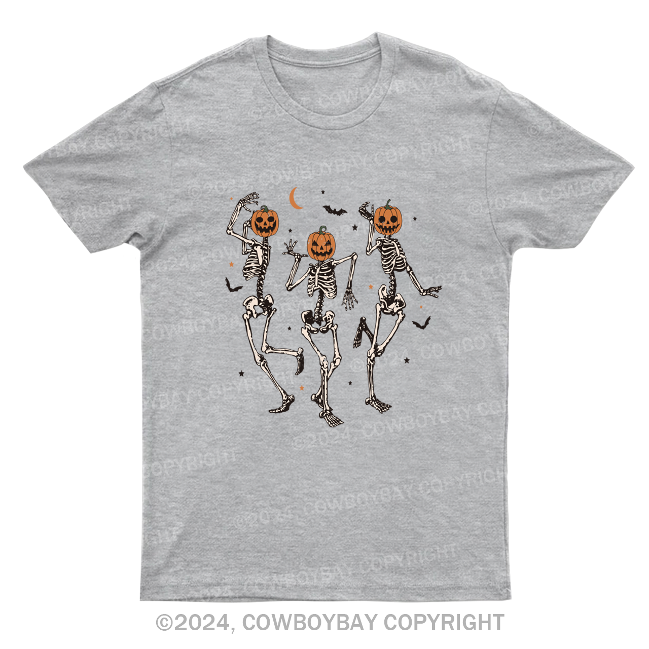 Dancing Skeleton Pumpkin Face T-Shirts