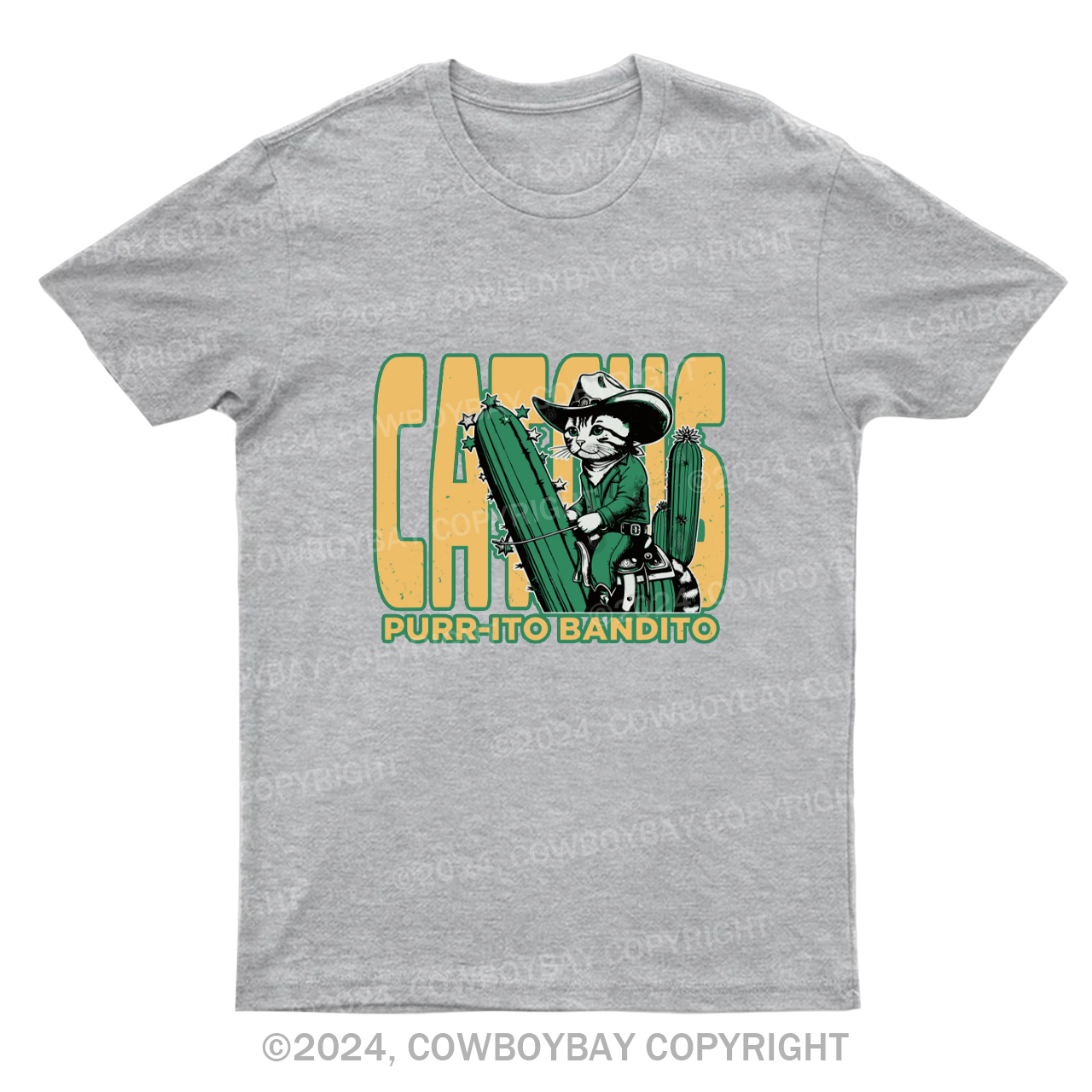 Cowboy Cat With Funny Cactus T-Shirts