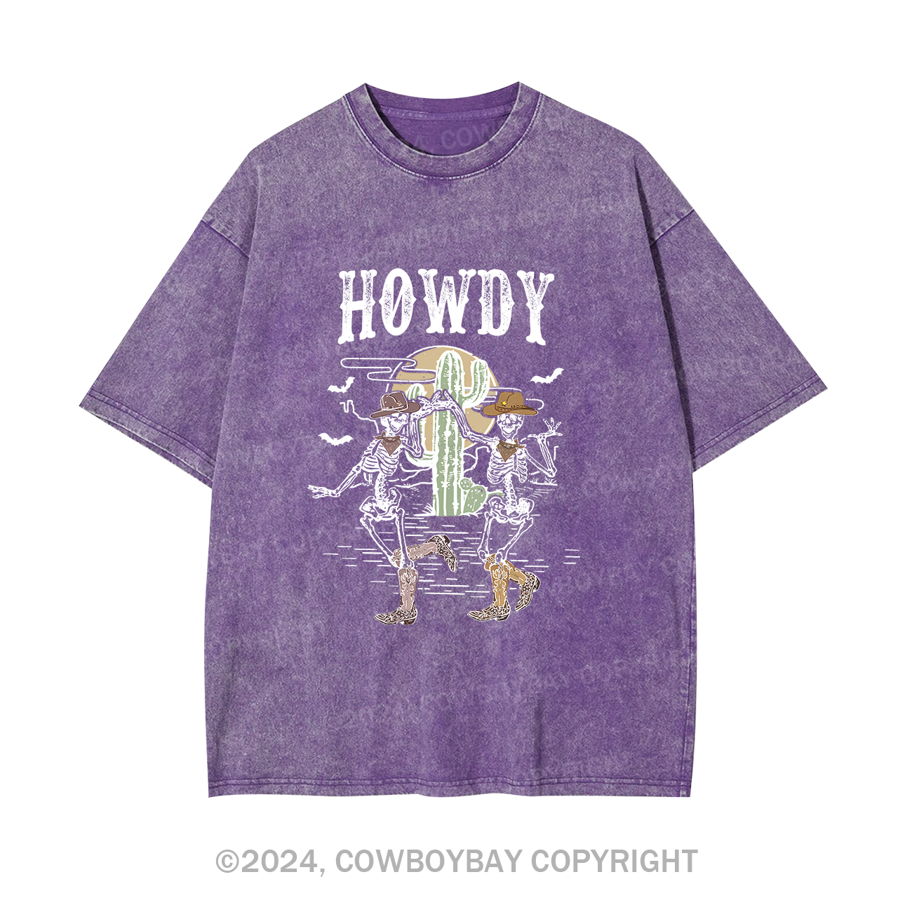 Howdy Halloween Midwest Desert Skeleton Garment-dye Tees