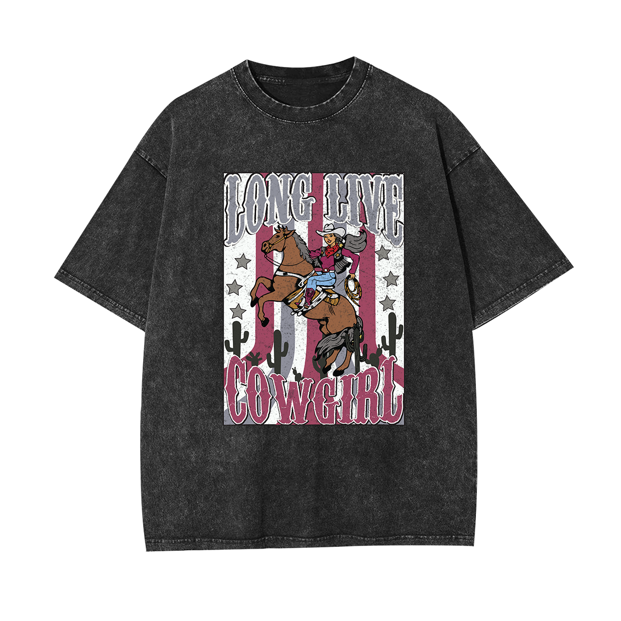 Longlive Cowgirl Horse Riding Vintage Garment-dye Tees