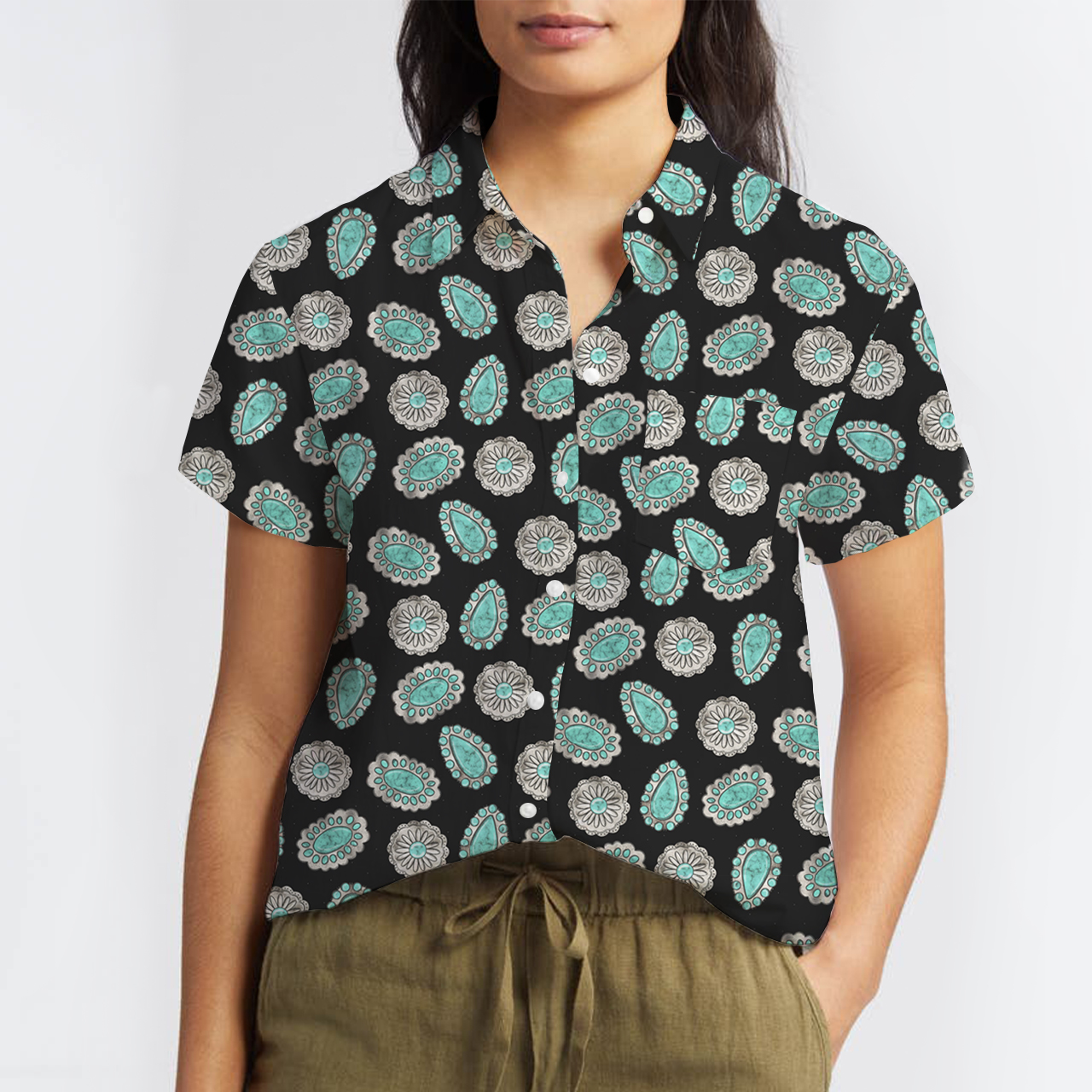 Turquoise Button Up Shirts