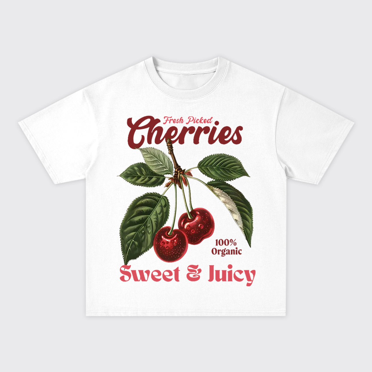 Fresh Pricked Cherries-Sweet And Juicy Oversize T-Shirts