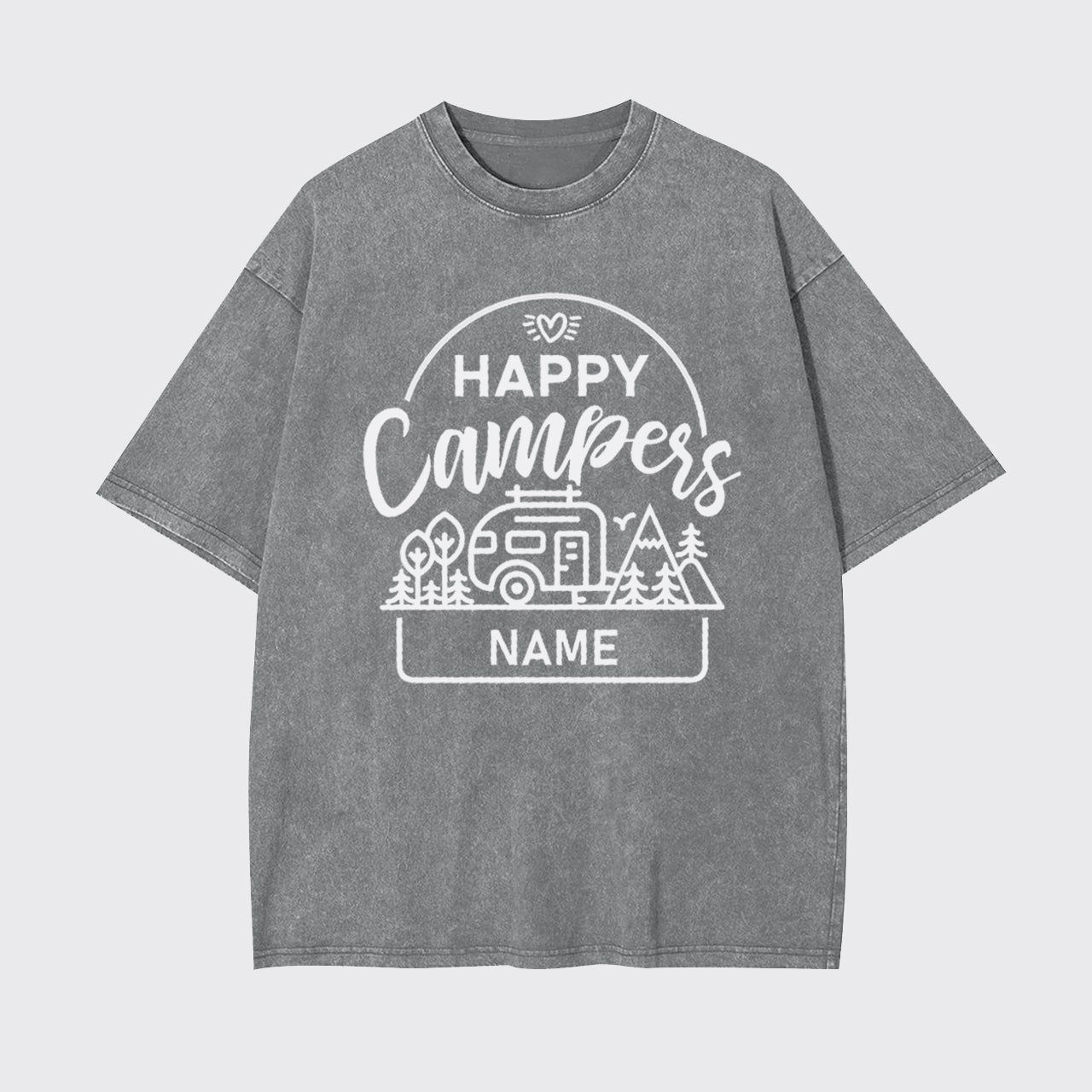 Personalized Happy Camper Garment-dye Tees