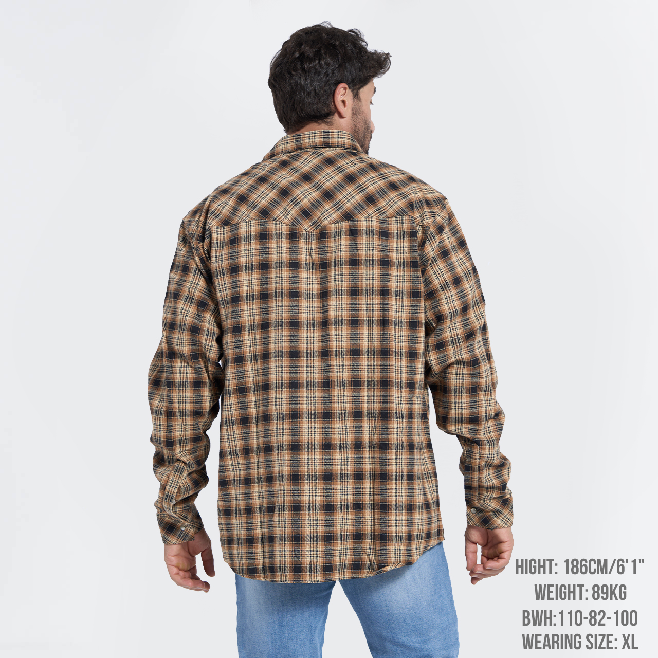 Winter Western Cowboy Flannel Plaid Shirt