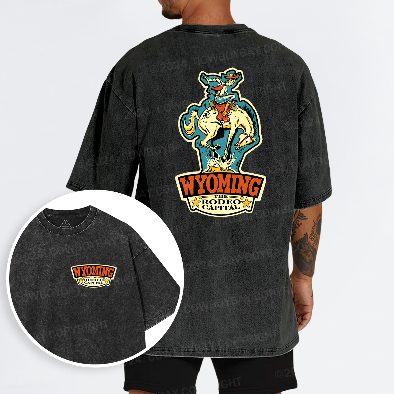 Wyoming Rodeo Capital Garment-dye Tees