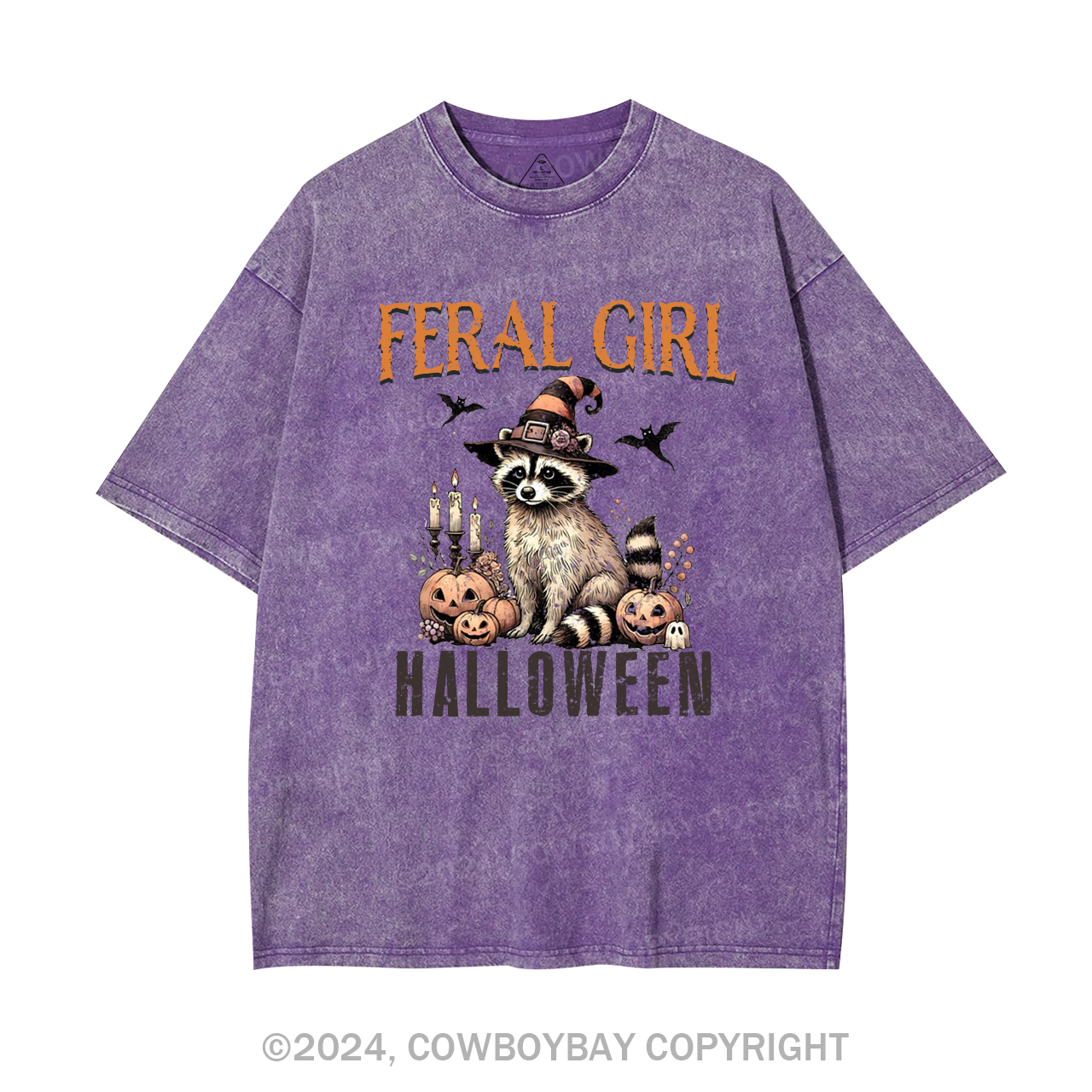 Feral Raccoon Halloween Garment-dye Tees