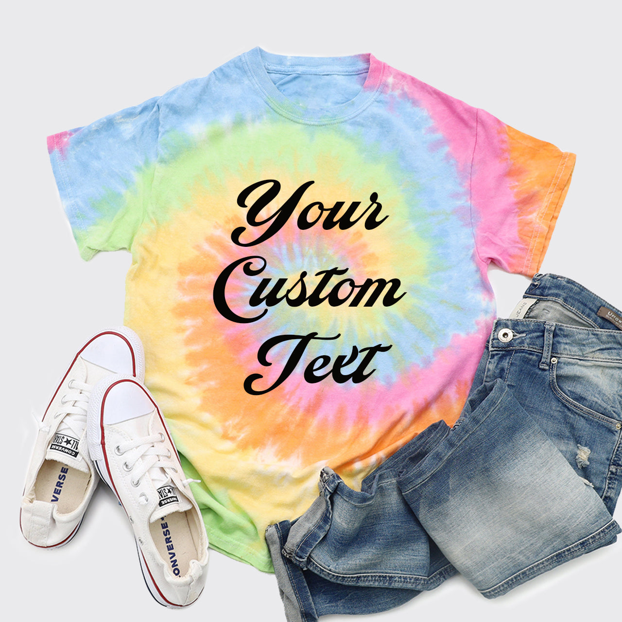 Custom Text Tie Dye Shirts