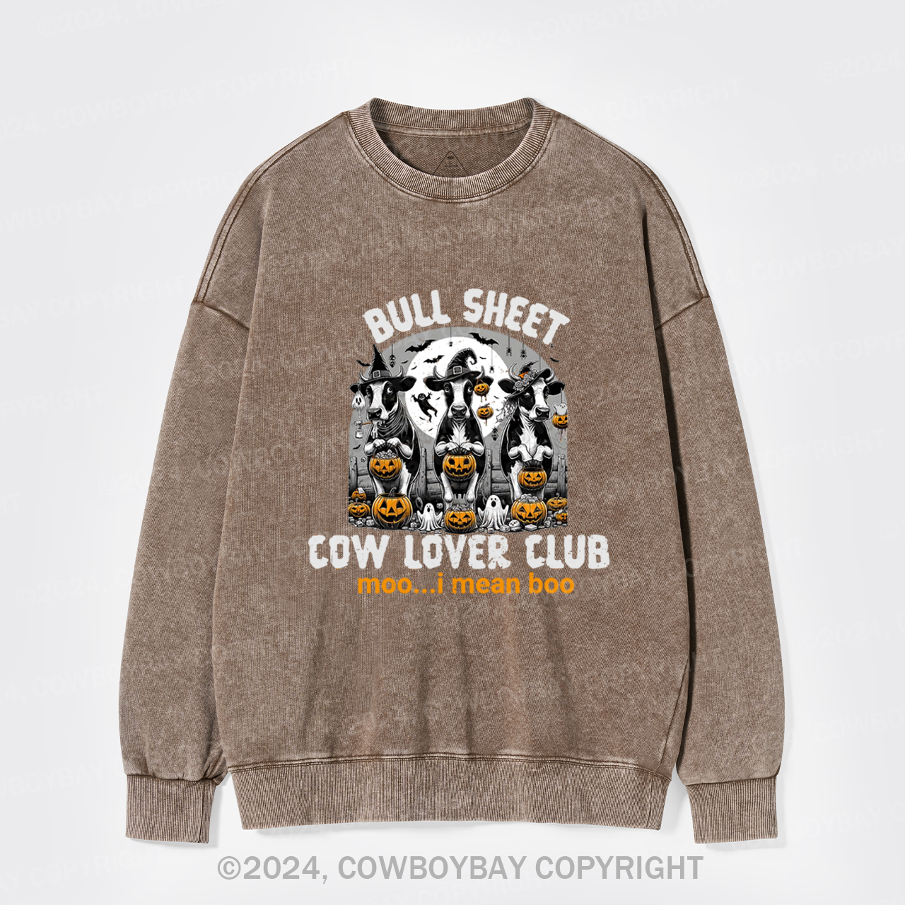 Bull Sheet Halloween Washed Sweatshirts