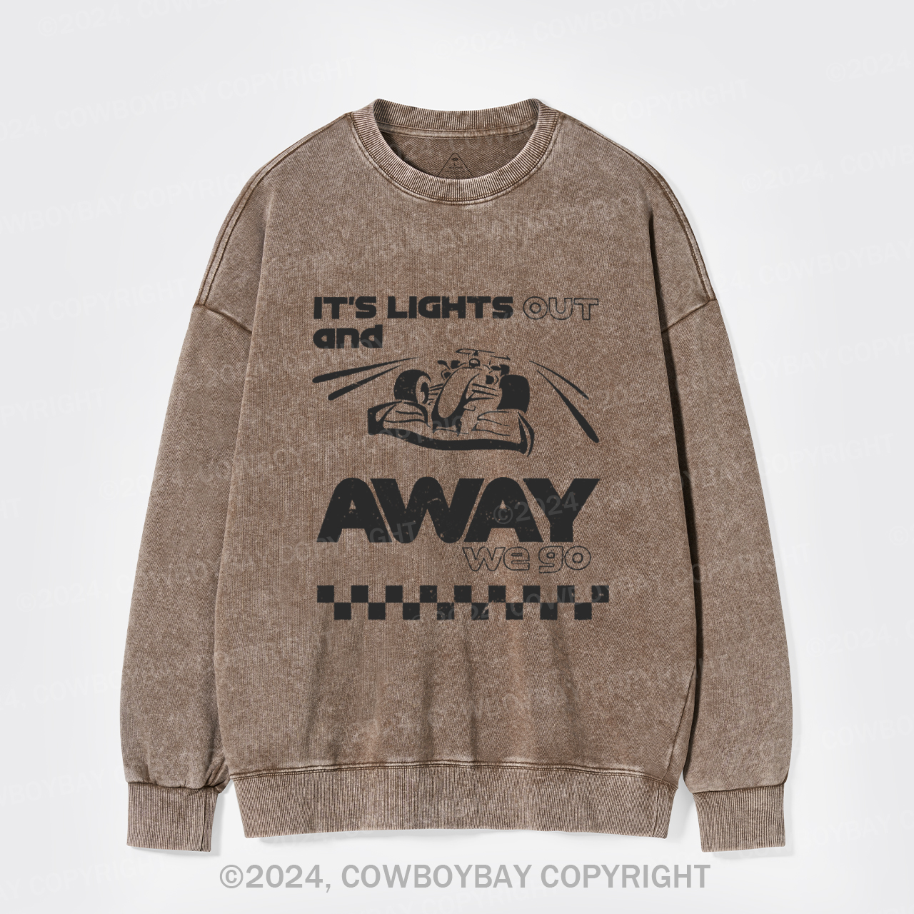 Its Lights Out And Away We Go Washed Sweatshirts