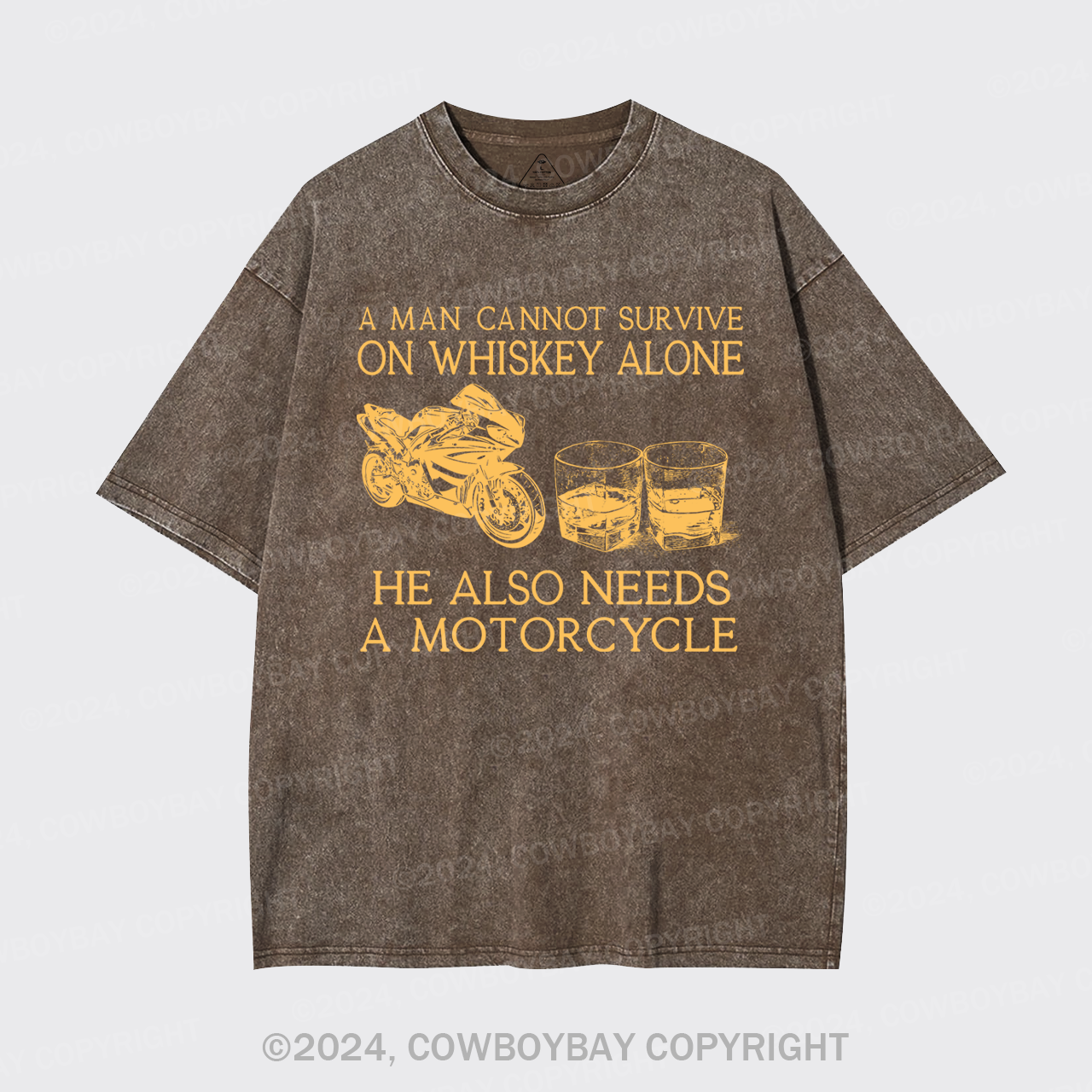 Whisky And Motorbike Garment-dye Tees