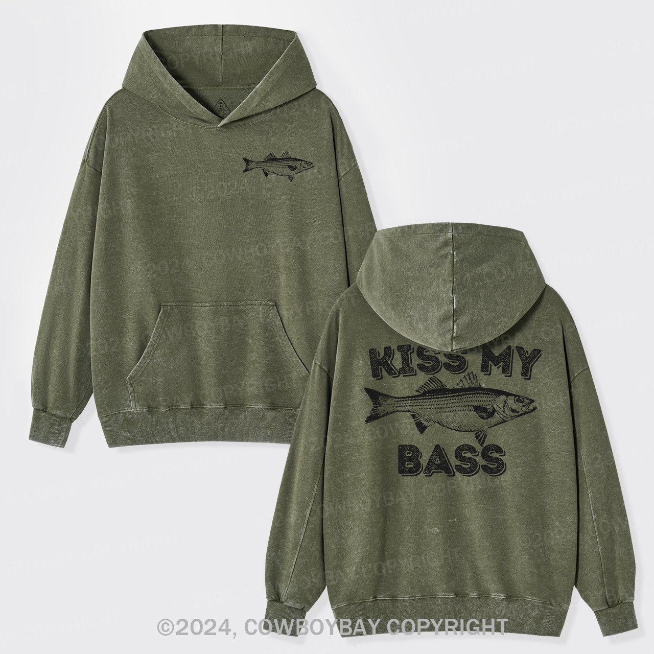 Kiss My Bass Garment-Dye Hoodies