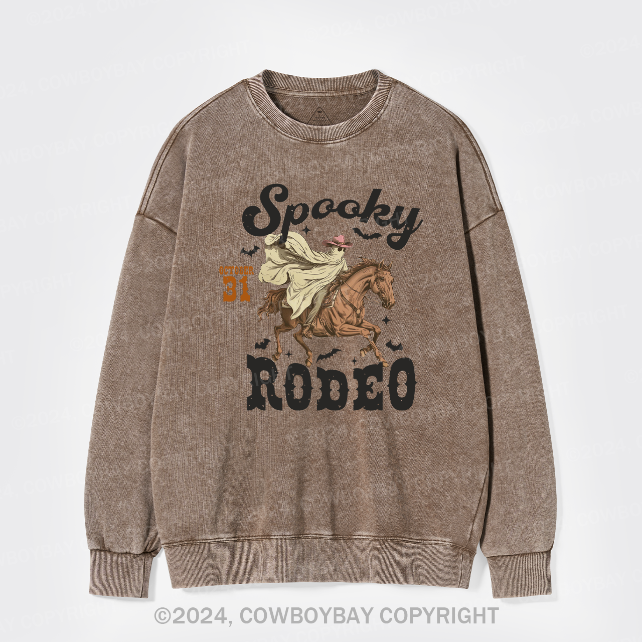 Spooky Rodeo Western Halloween Washed Sweatshirts