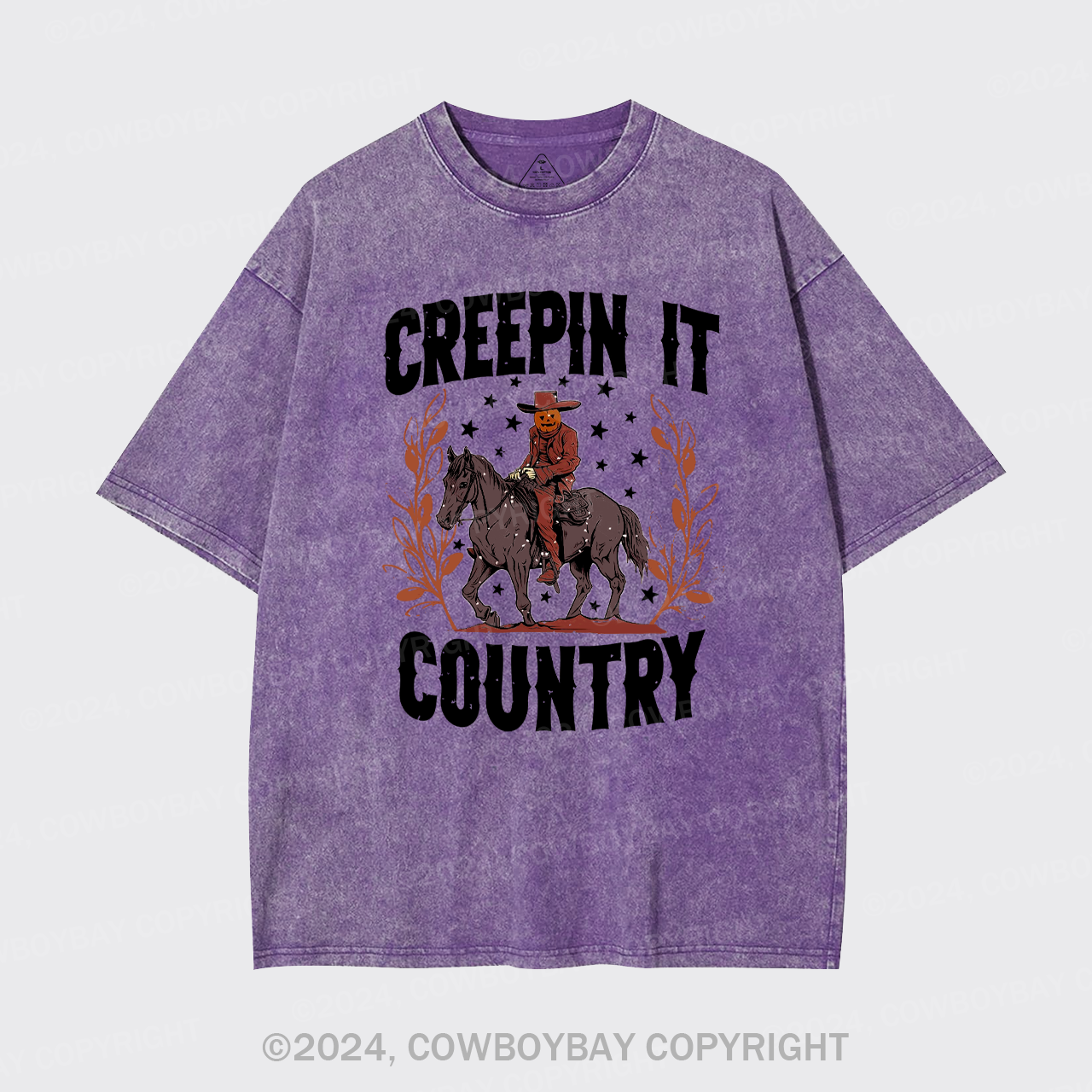 Halloween,Creepin It Country Western Garment-dye Tees