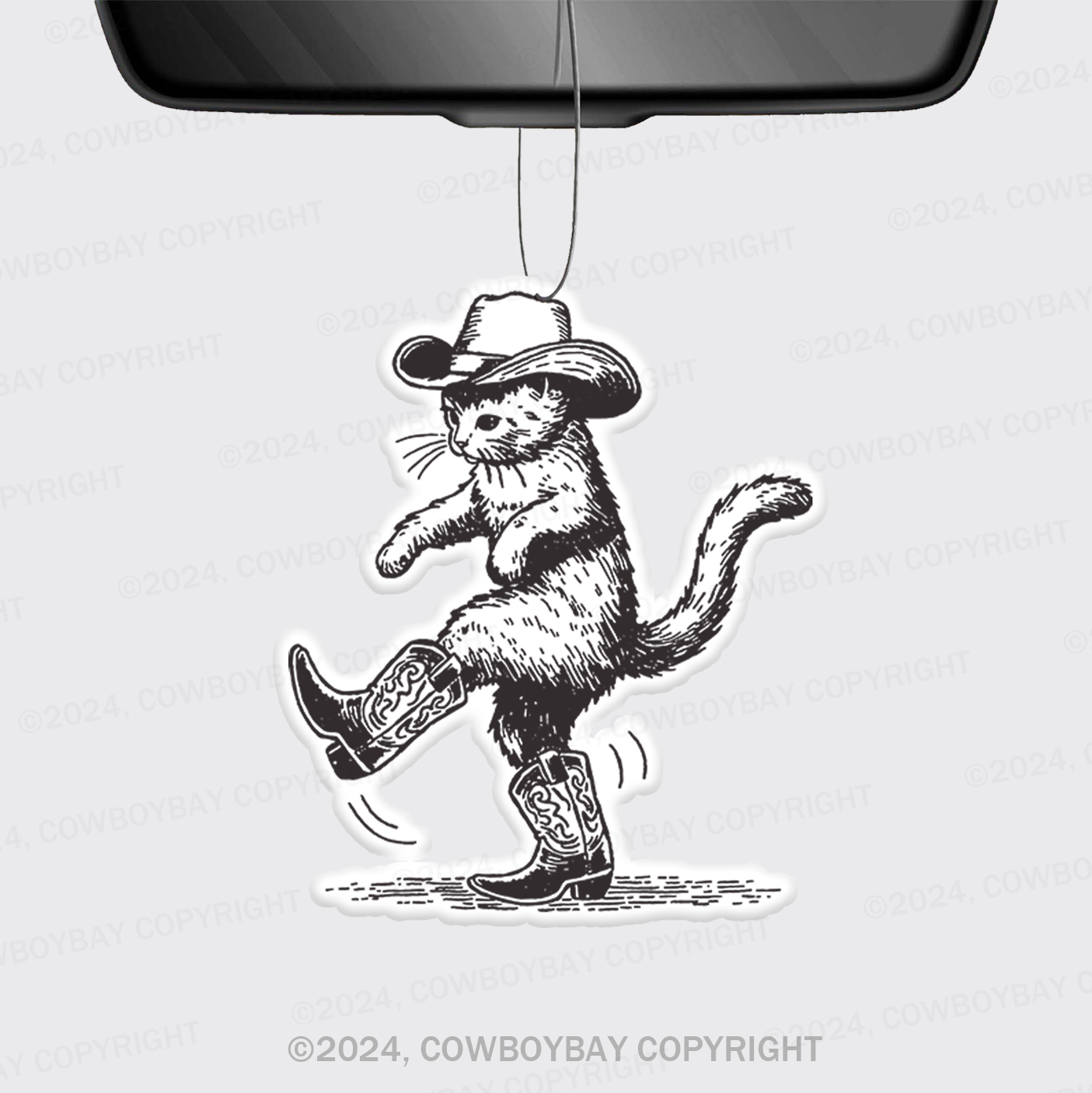 Cowboy Cat Looking for Fish Car Air Freshener