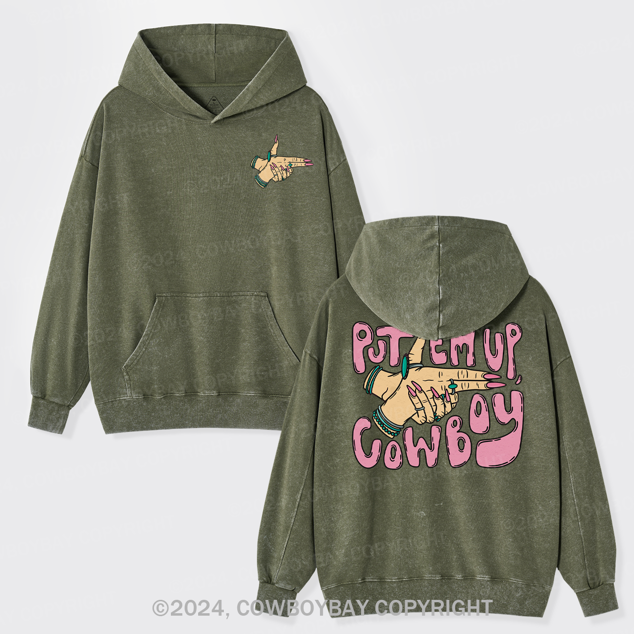 Put ��Em Up Cowboy Garment-Dye Hoodies