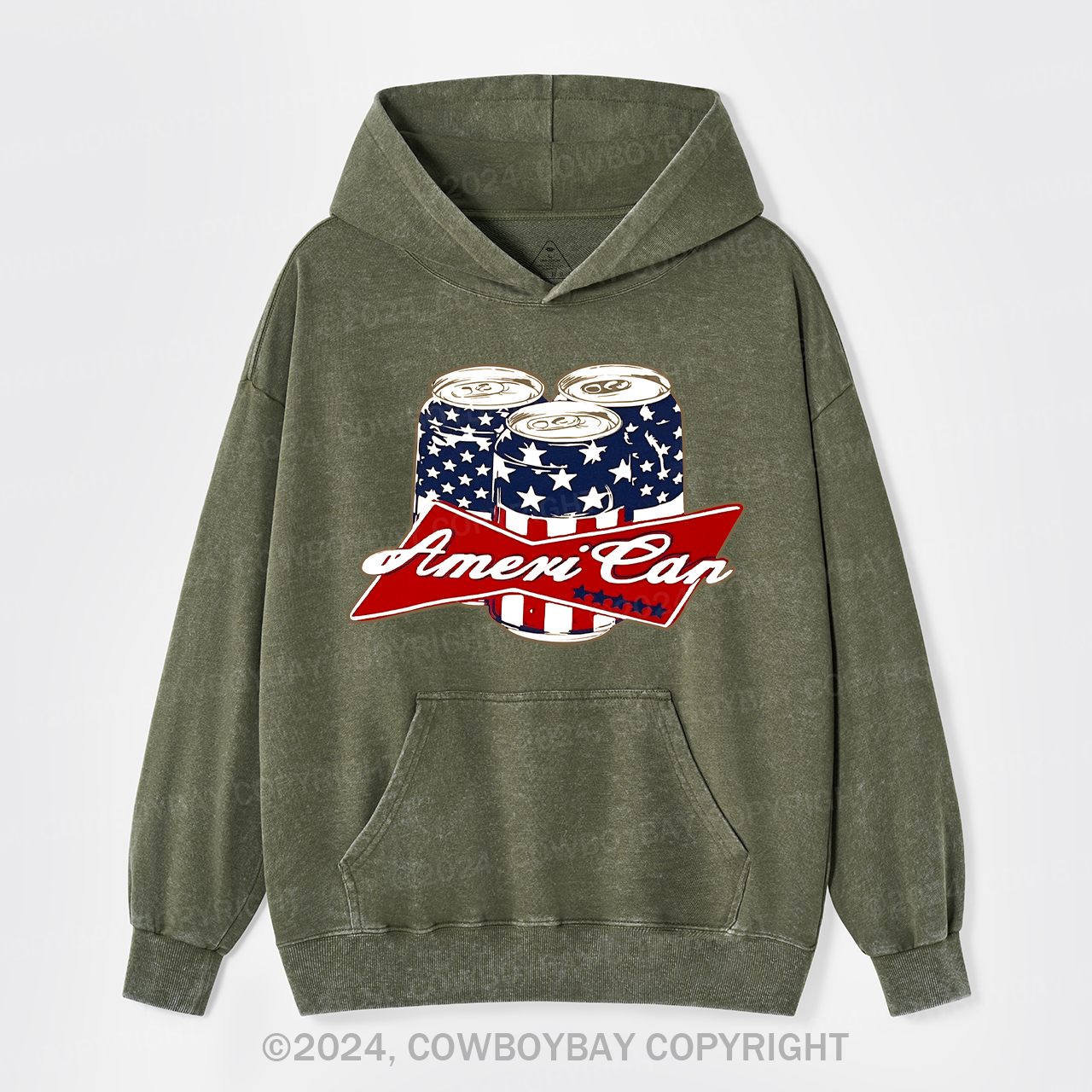 American Beer Western Garment-dye Hoodies