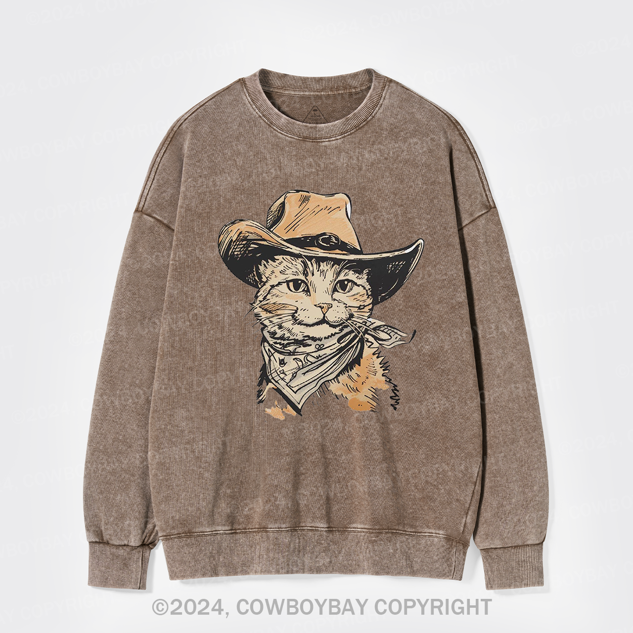 Cowboy Cats From The Wilderness Washed Sweatshirts