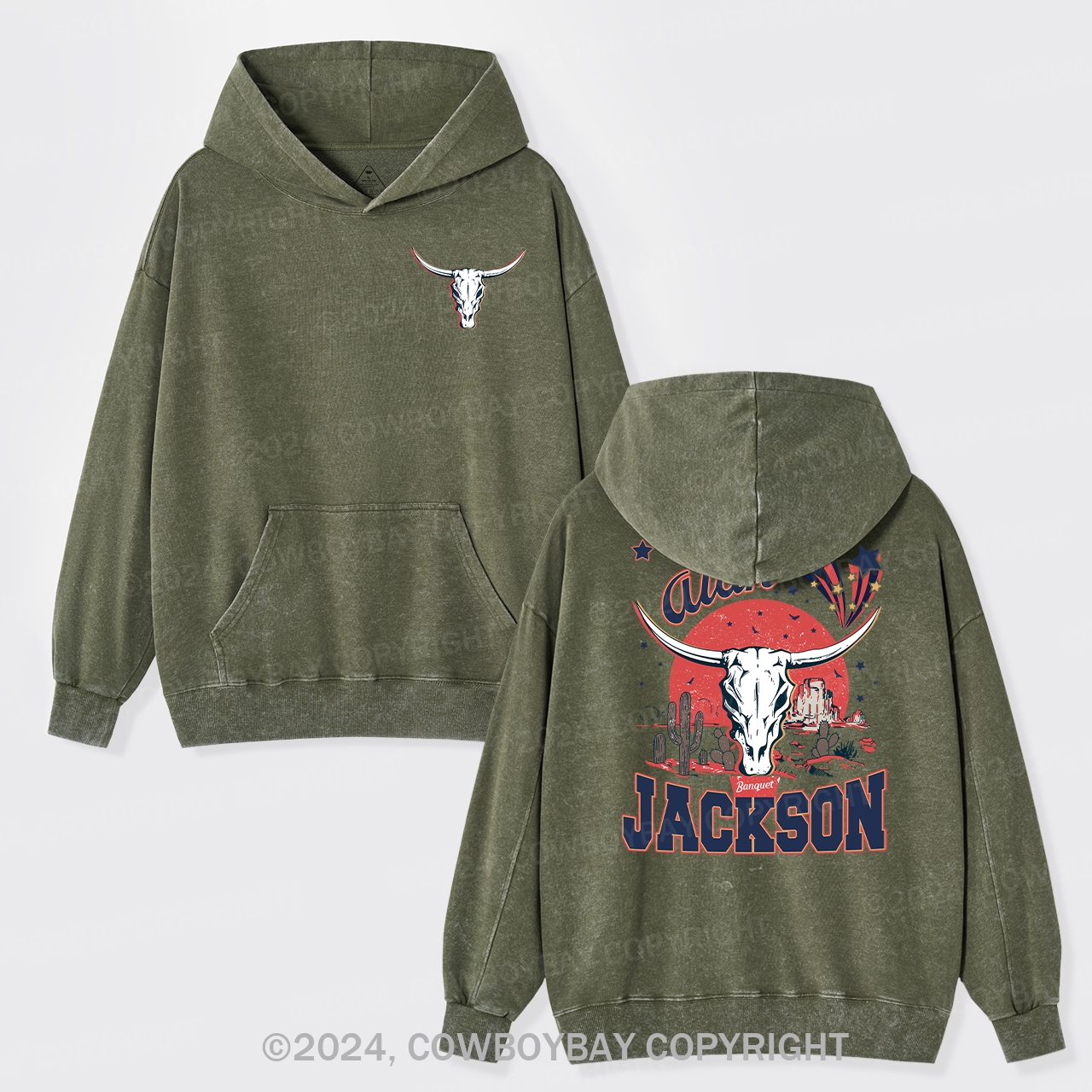 Alan Jackson Bullhead Garment-Dye Hoodies