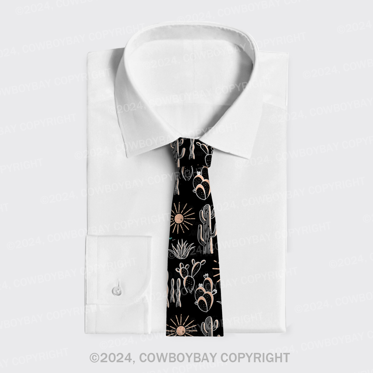 Western Cactus Silk Necktie