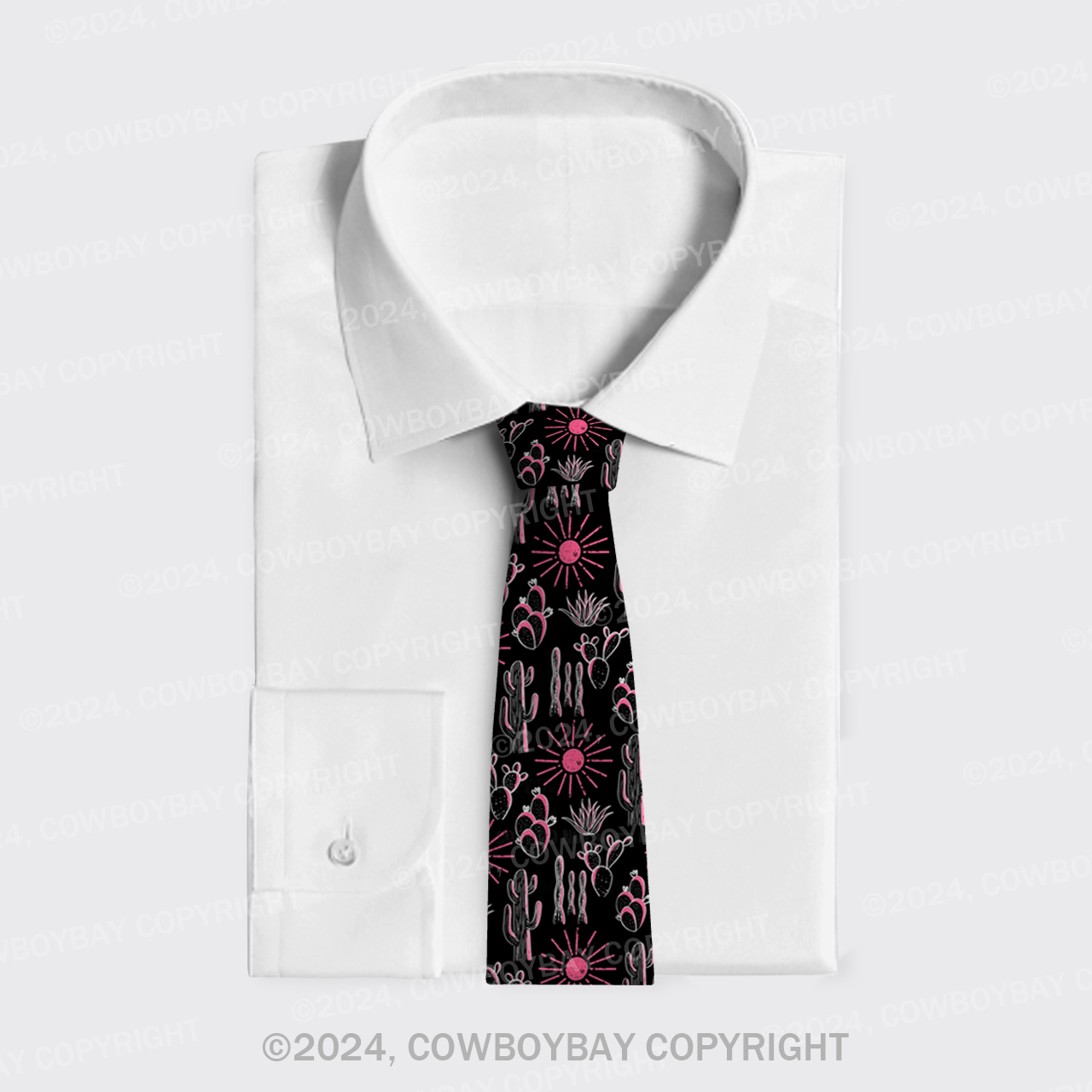 Bold Western Cactus Silk Necktie