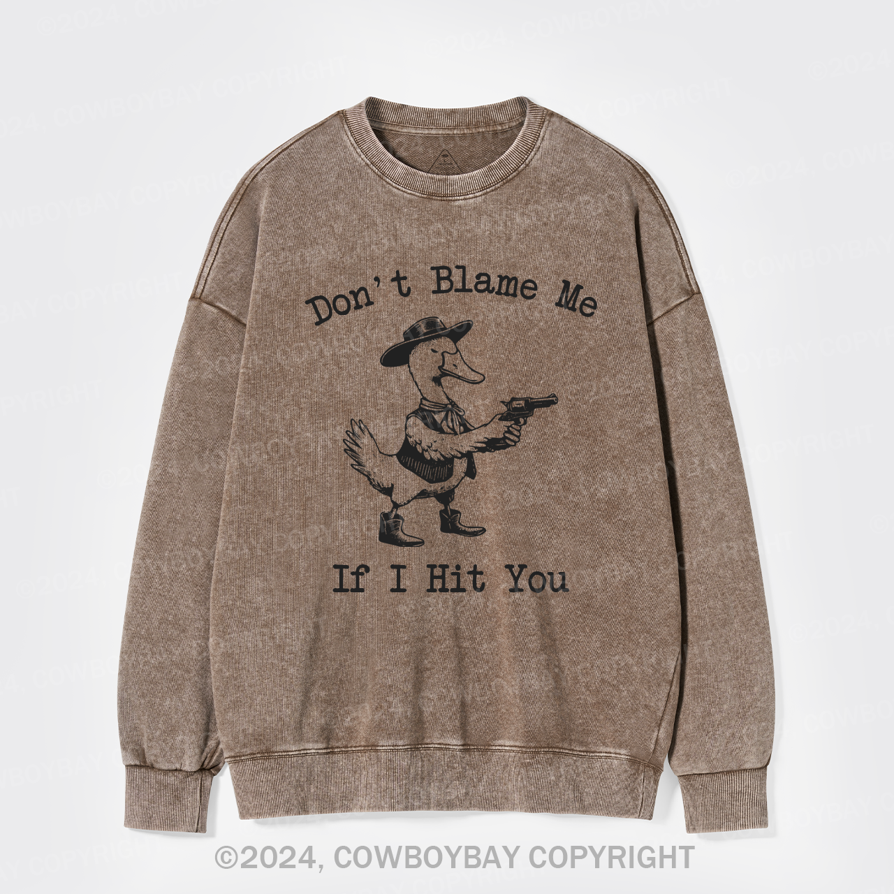Don't Blame Me If I Hit You Washed Sweatshirts
