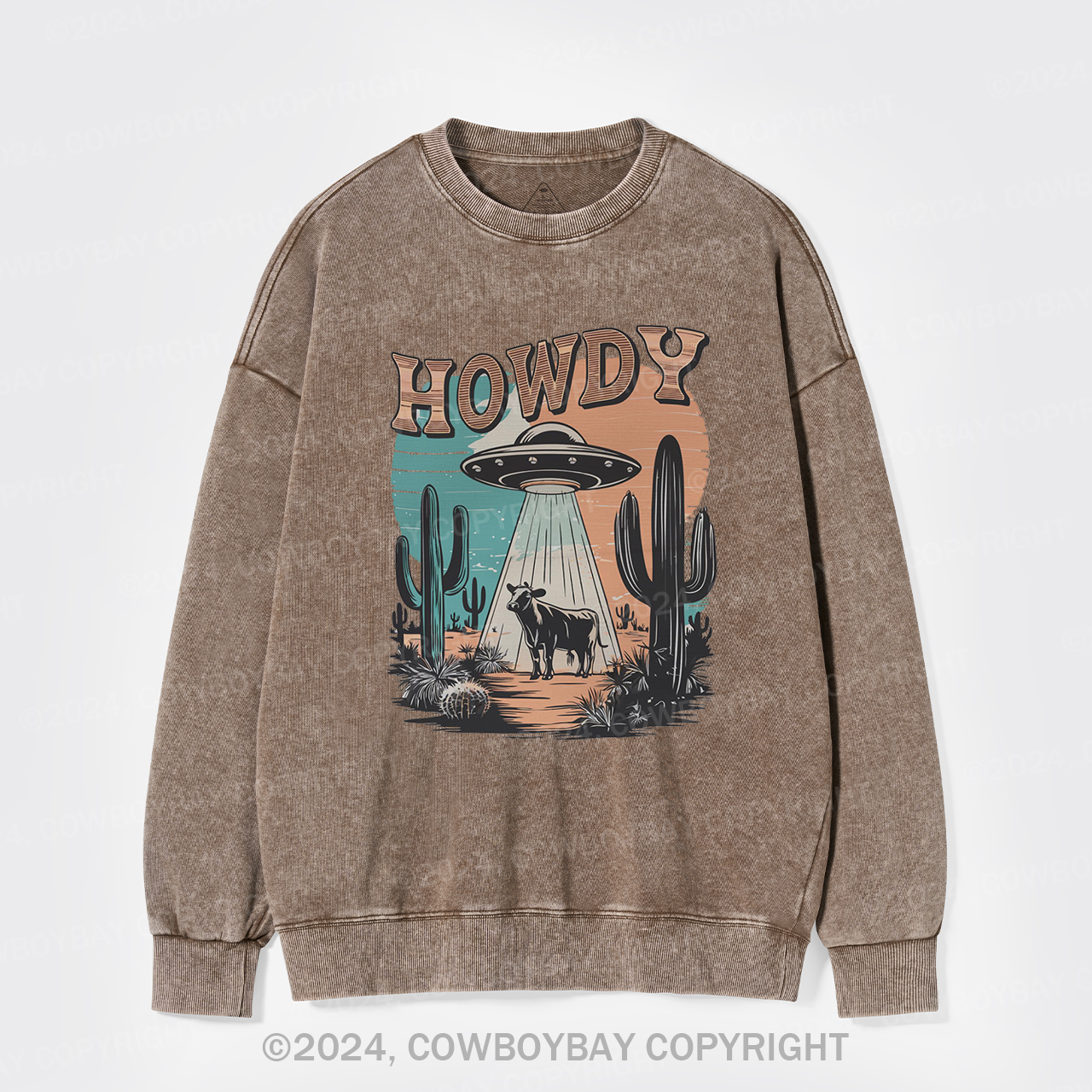 Western UFO,HOWDY Washed Sweatshirts
