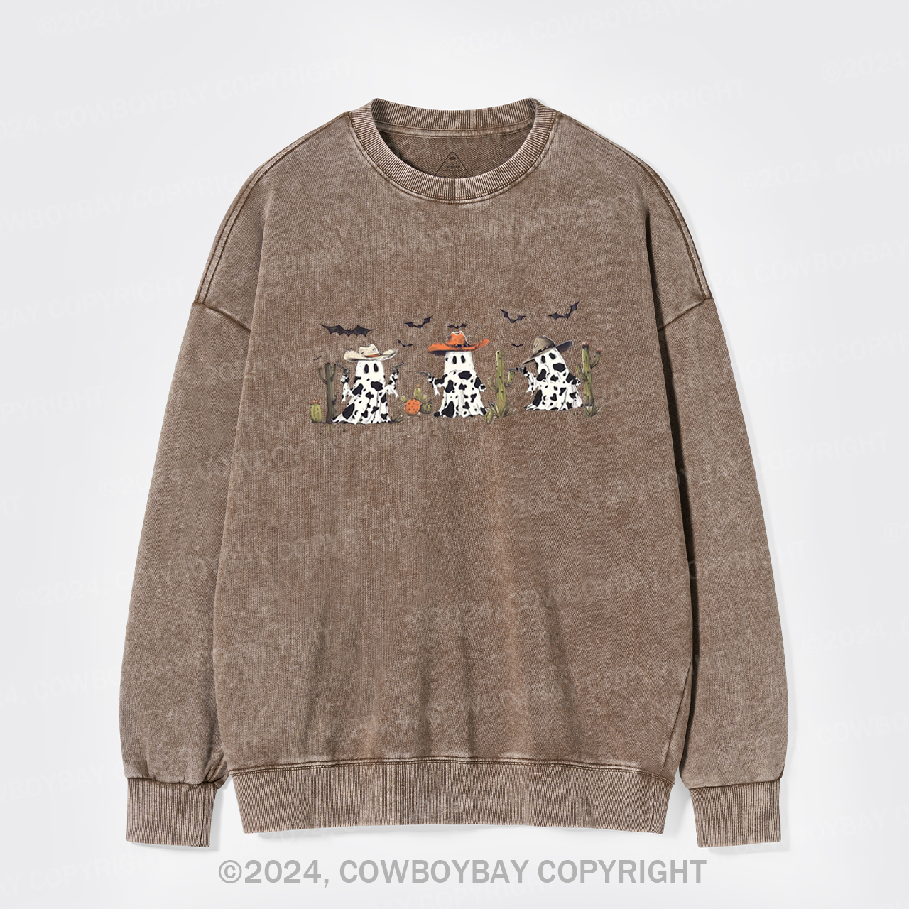 Halloween Ghost Cowboy Washed Sweatshirts