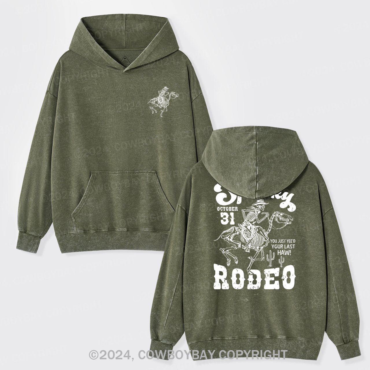 A Spooky Rodeo Garment-Dye Hoodies