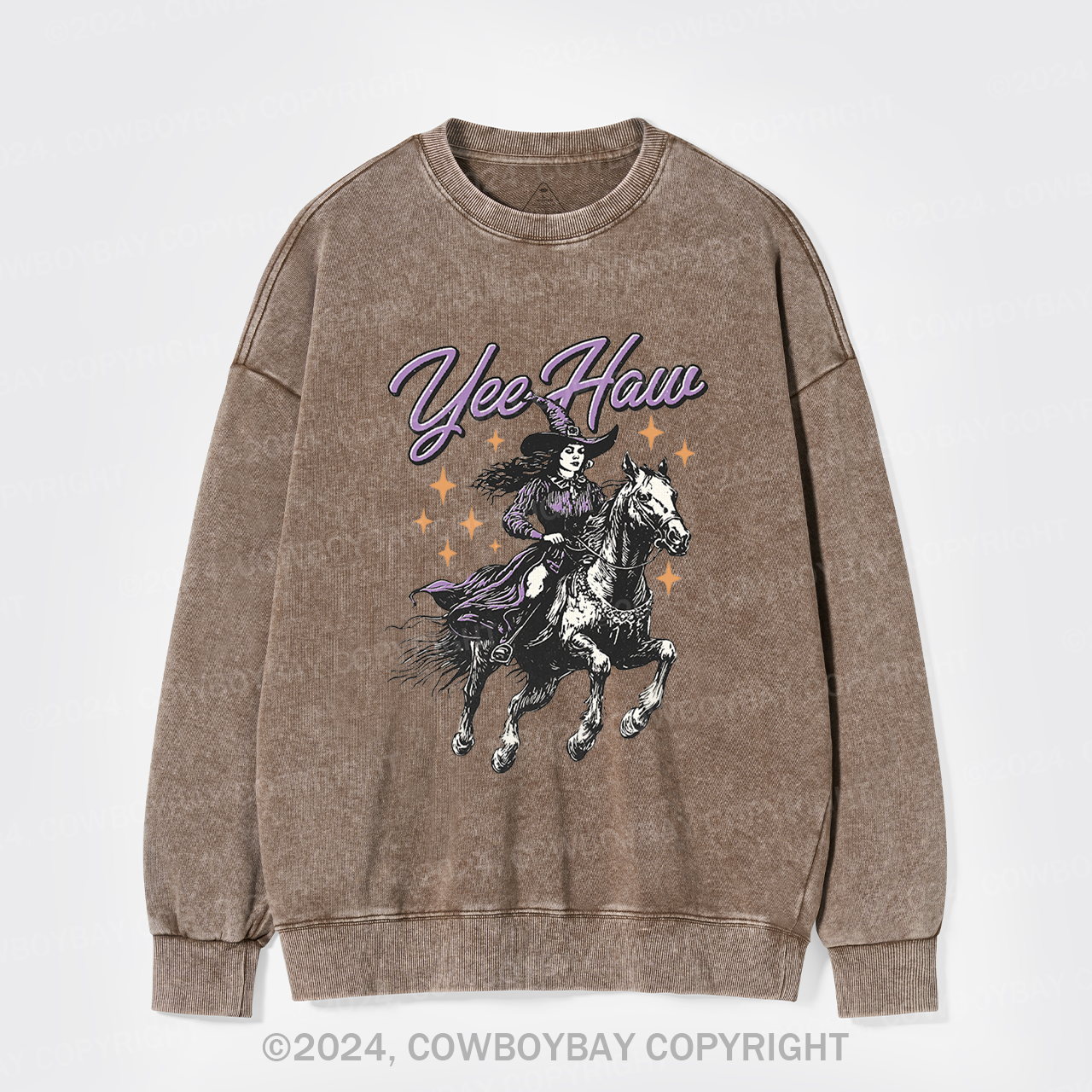 Yee Haw,Halloween Cowgirl Washed Sweatshirts