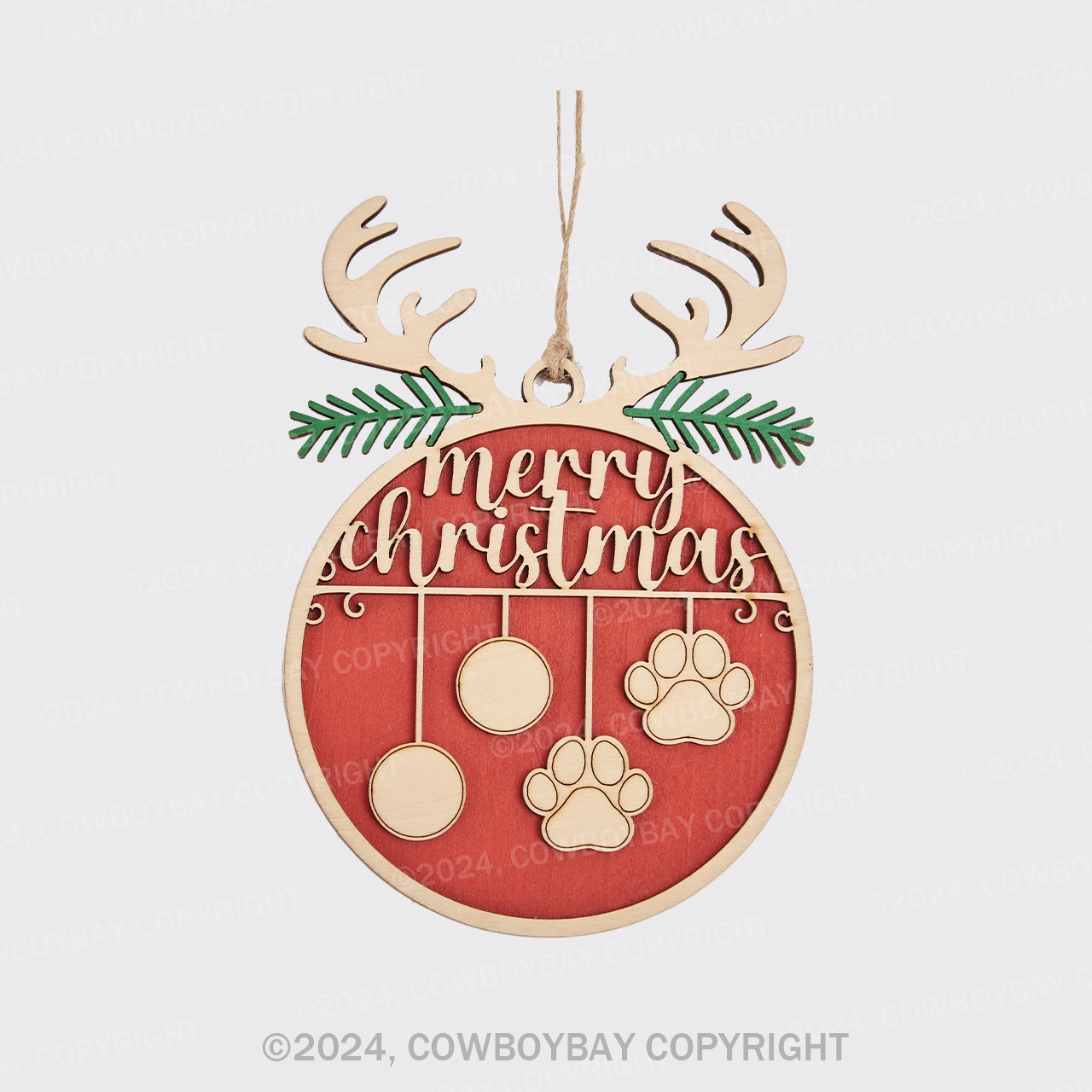 Personalized Wooden Elk Christmas Ornament