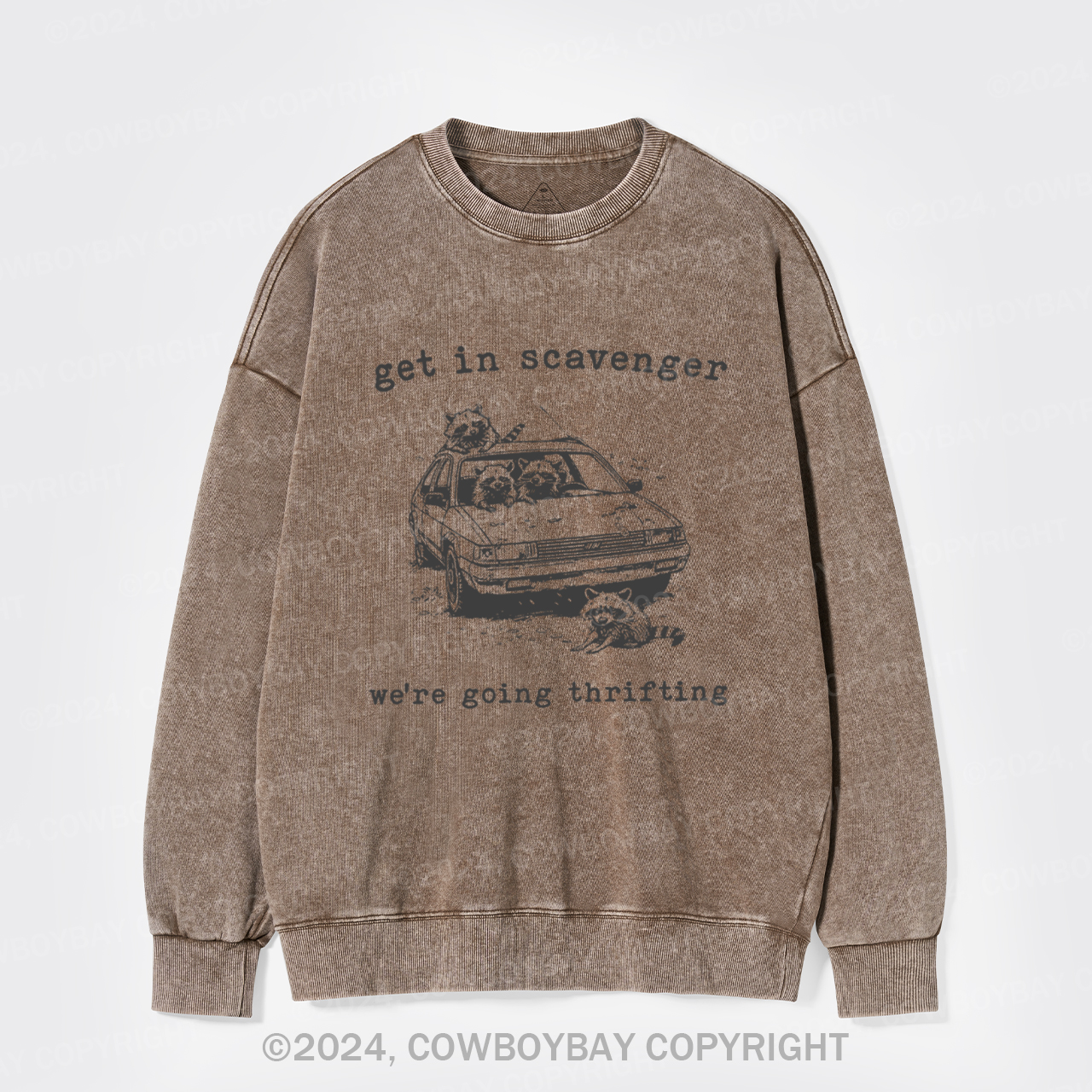 Get In Scavenger We're Going Thrifting Washed Sweatshirts