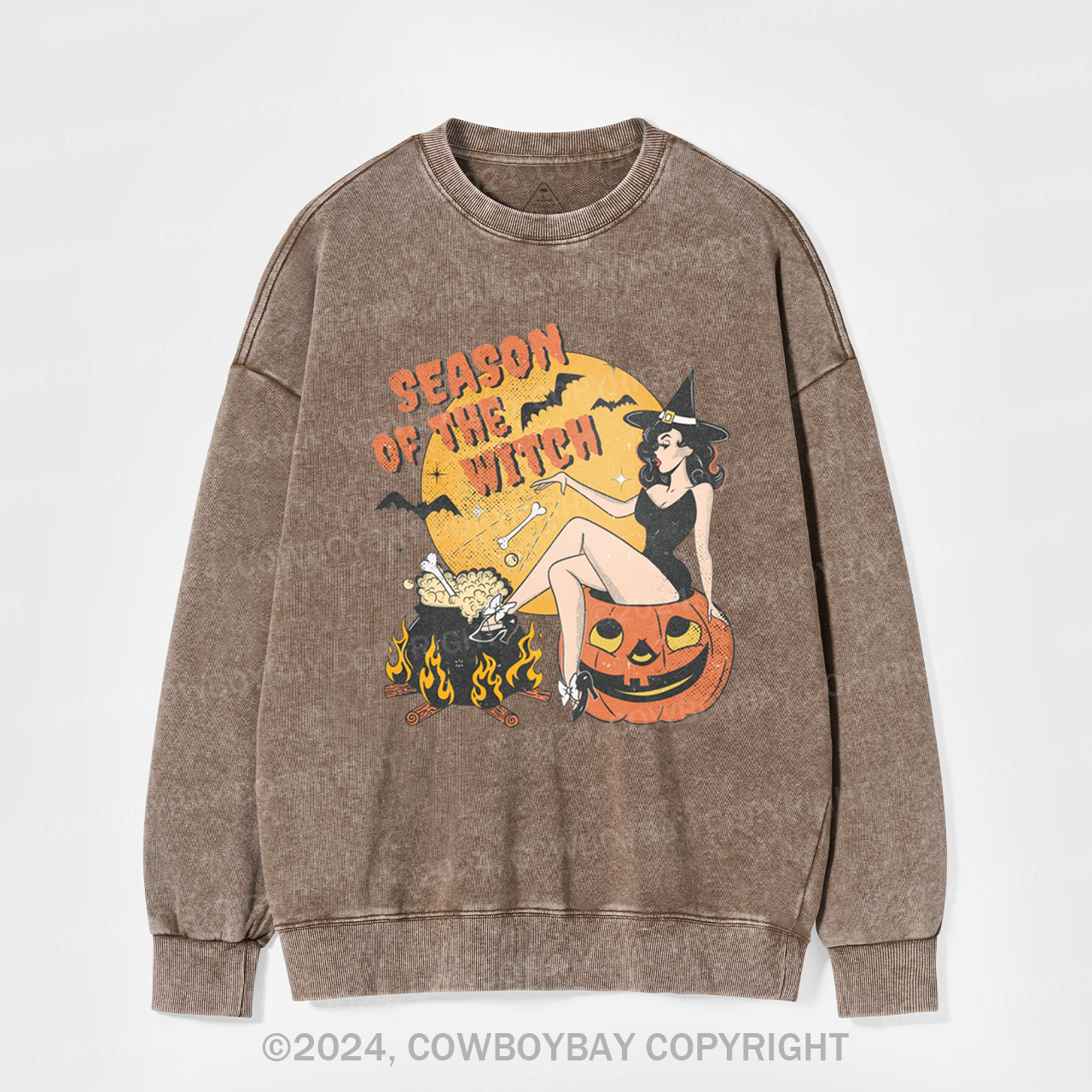 Season Of The Witch Halloween Washed Sweatshirts