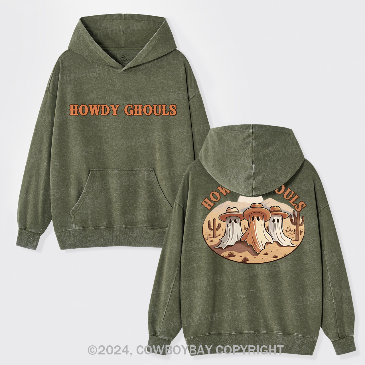 Howdy Ghouls Cute Spooky Garment-Dye Hoodies