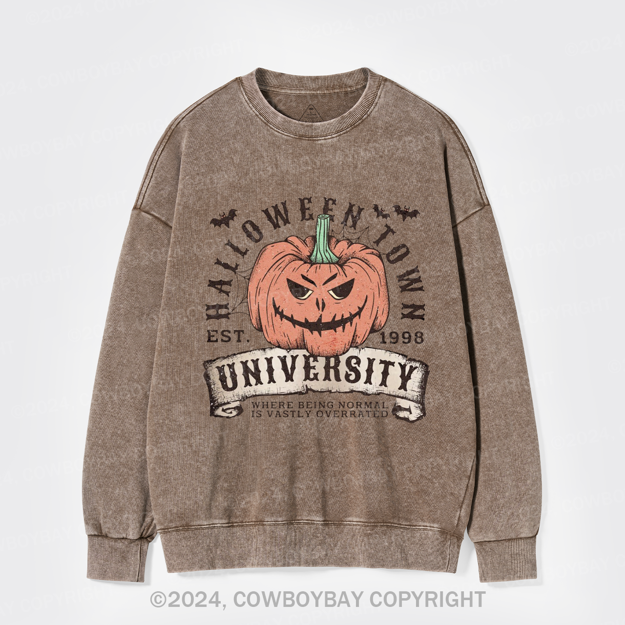 Halloween Town Fall Pumpkin Washed Sweatshirts