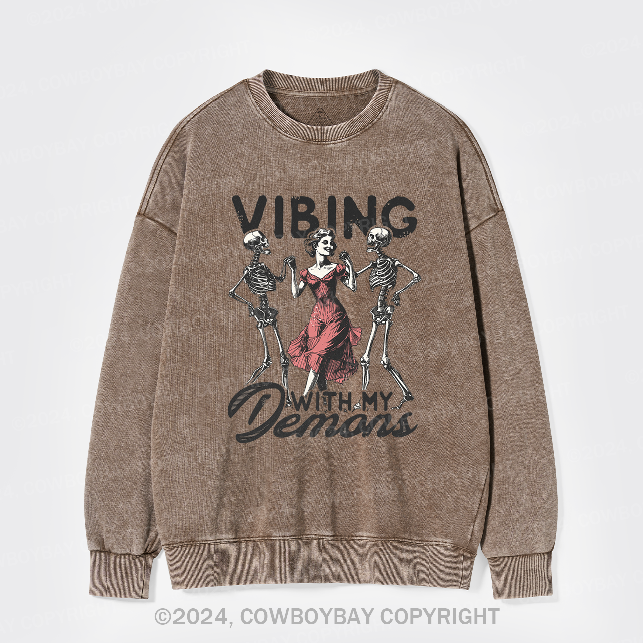 Vibing With My Demons Washed Sweatshirts