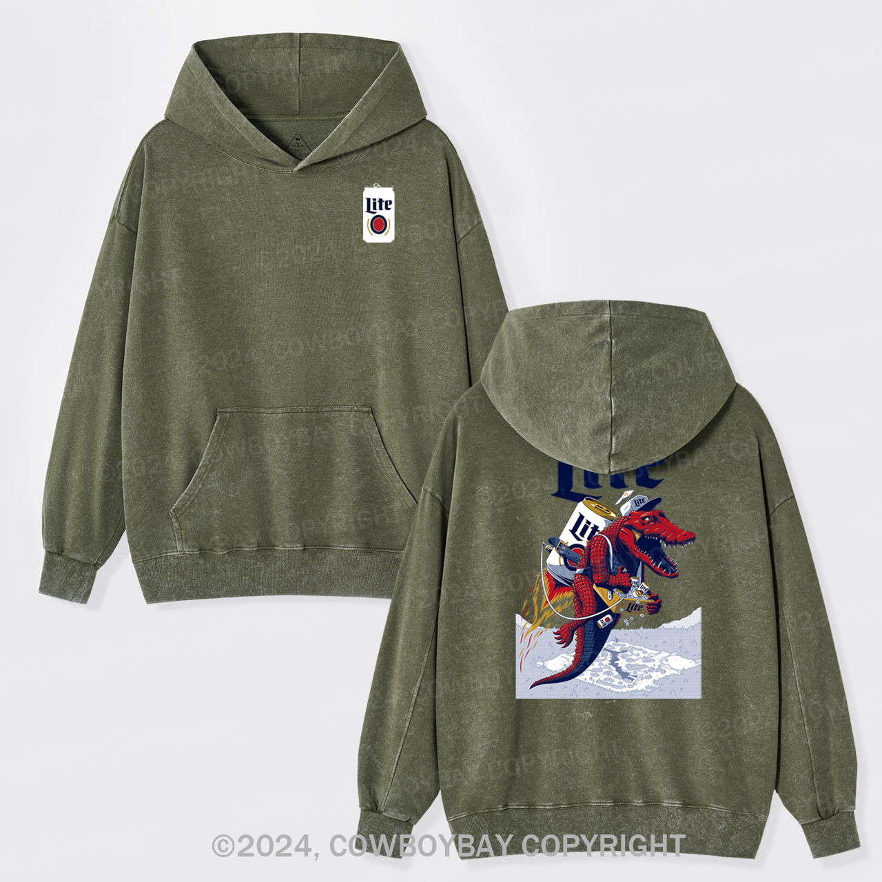 Western Crocodile Garment-Dye Hoodies