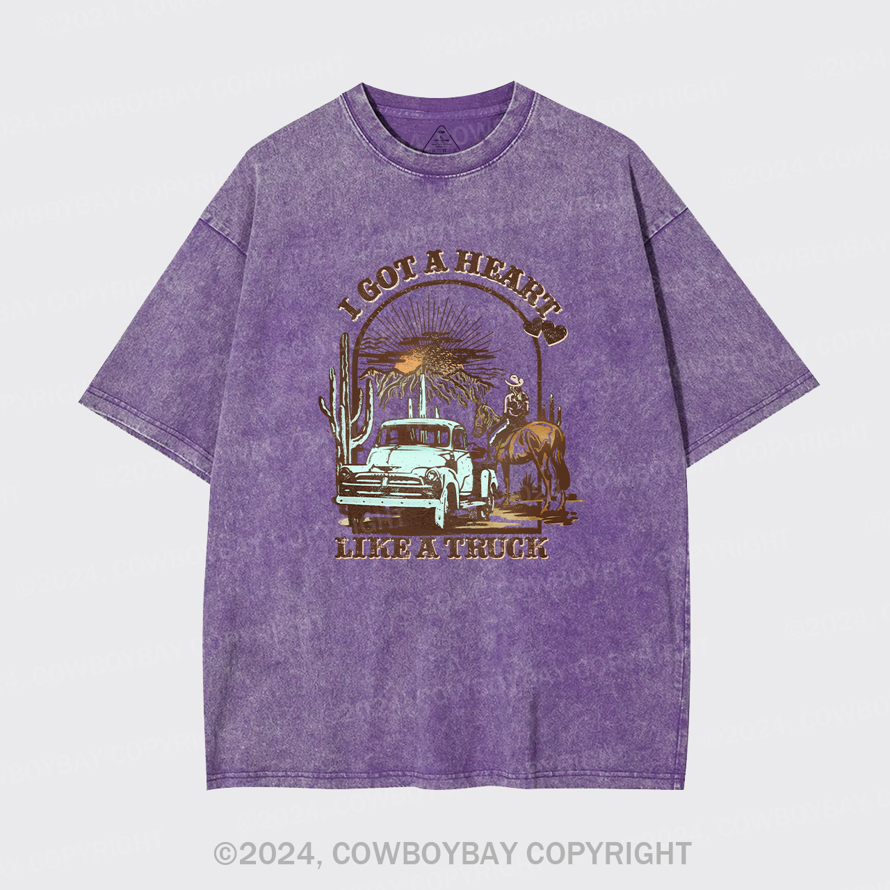 Heart Like A Truck Western Sunset Garment-dye Tees