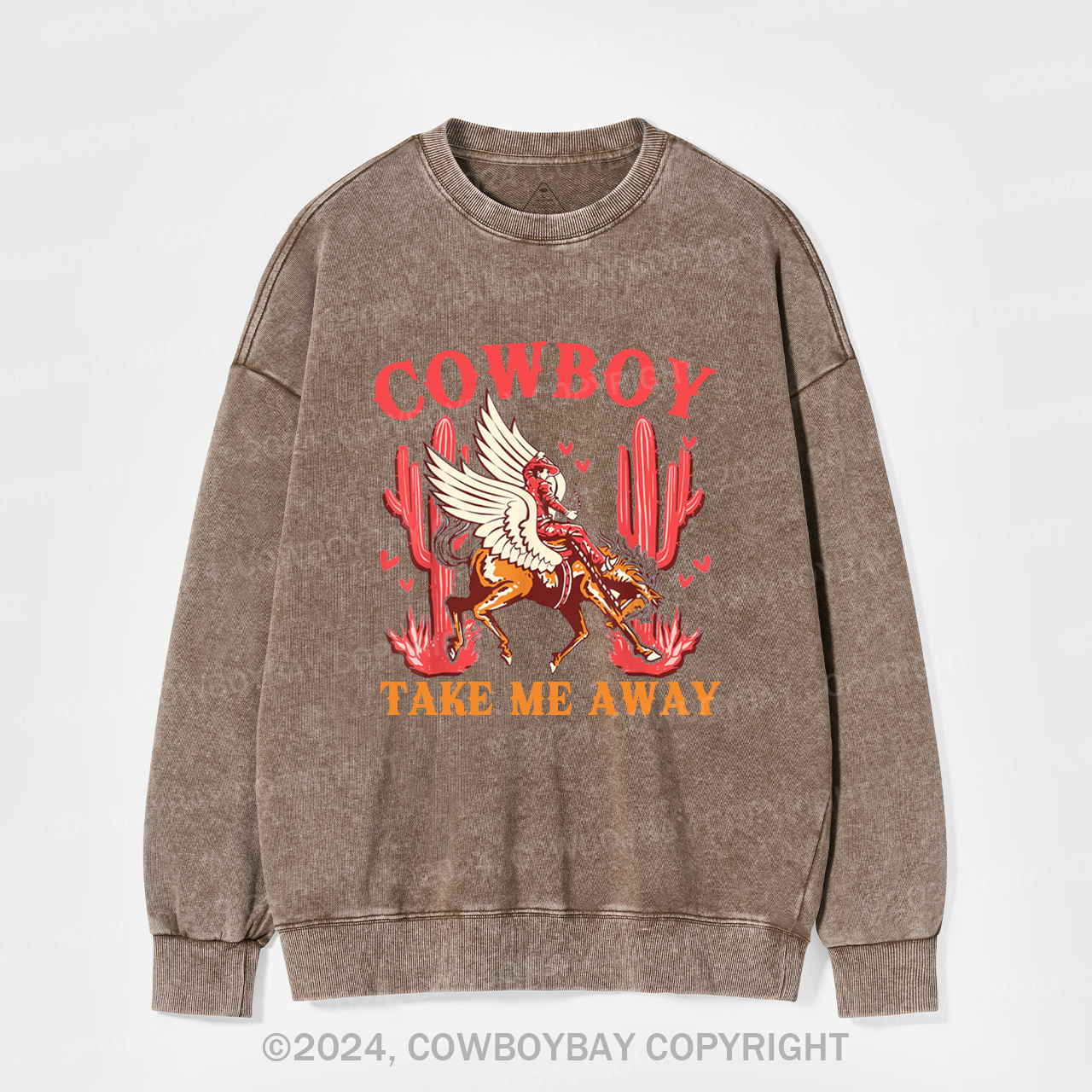Wild West Cowboy Take Me Away Washed Sweatshirts