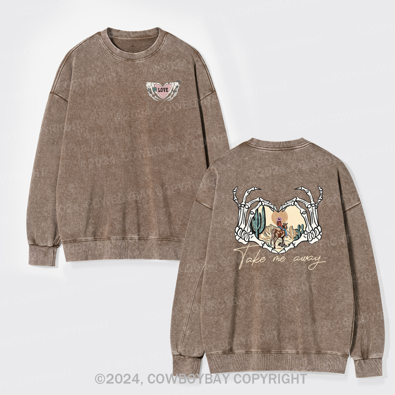 Take Me Away,Crewneck Washed Sweatshirts