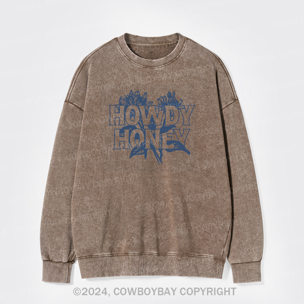 Howdy Honey Honeysuckle Plant Washed Sweatshirts