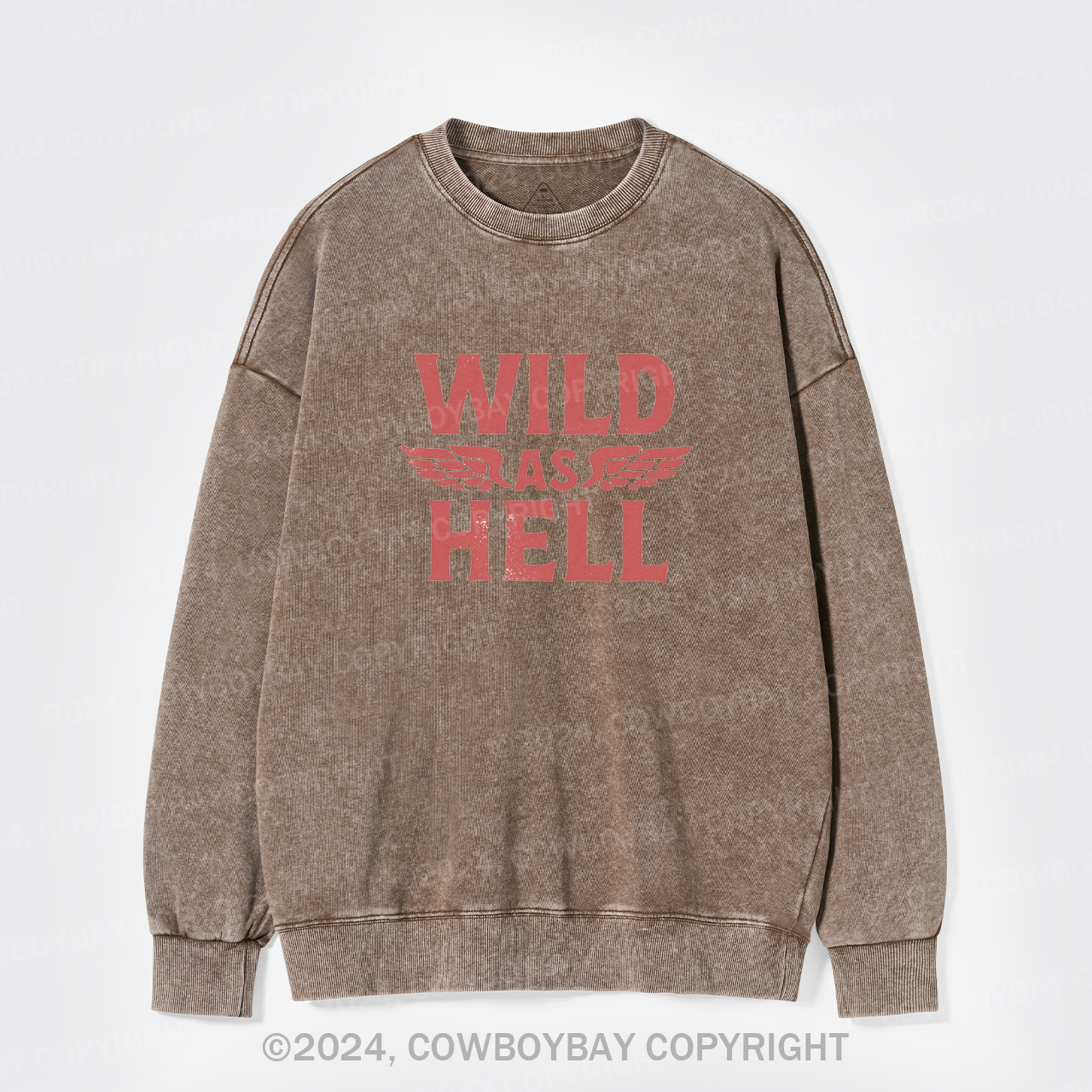 Wild As Hell Wings Rock N Roll Cowgirl Washed Sweatshirts