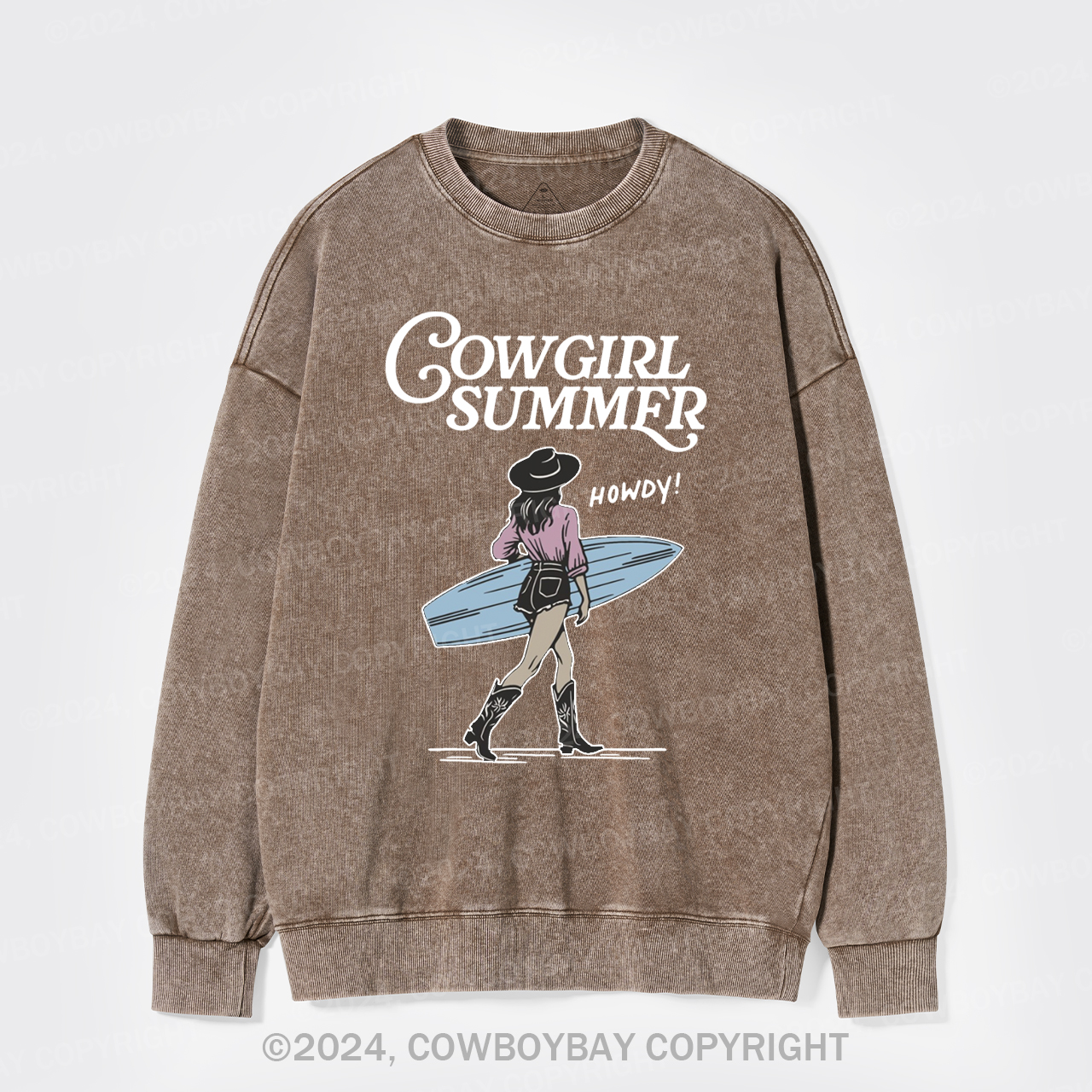 Western Summer Cowgirl Bachelorette Party Washed Sweatshirts