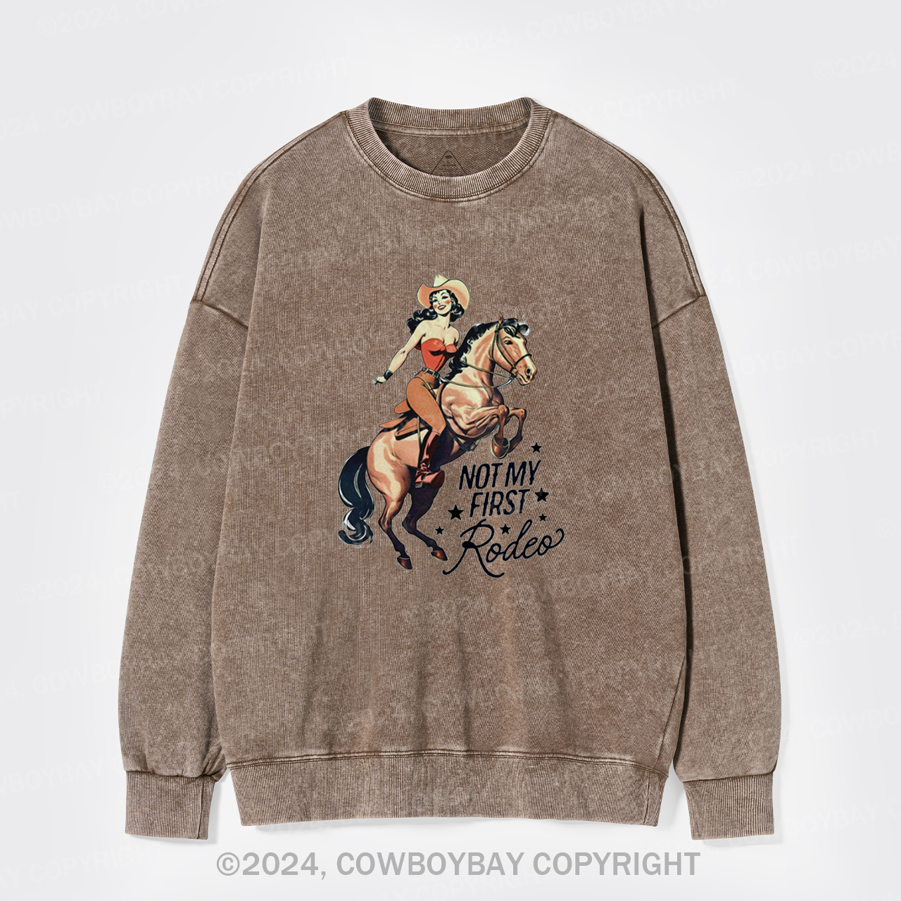 Retro Rodeo Cowgirl Washed Sweatshirts