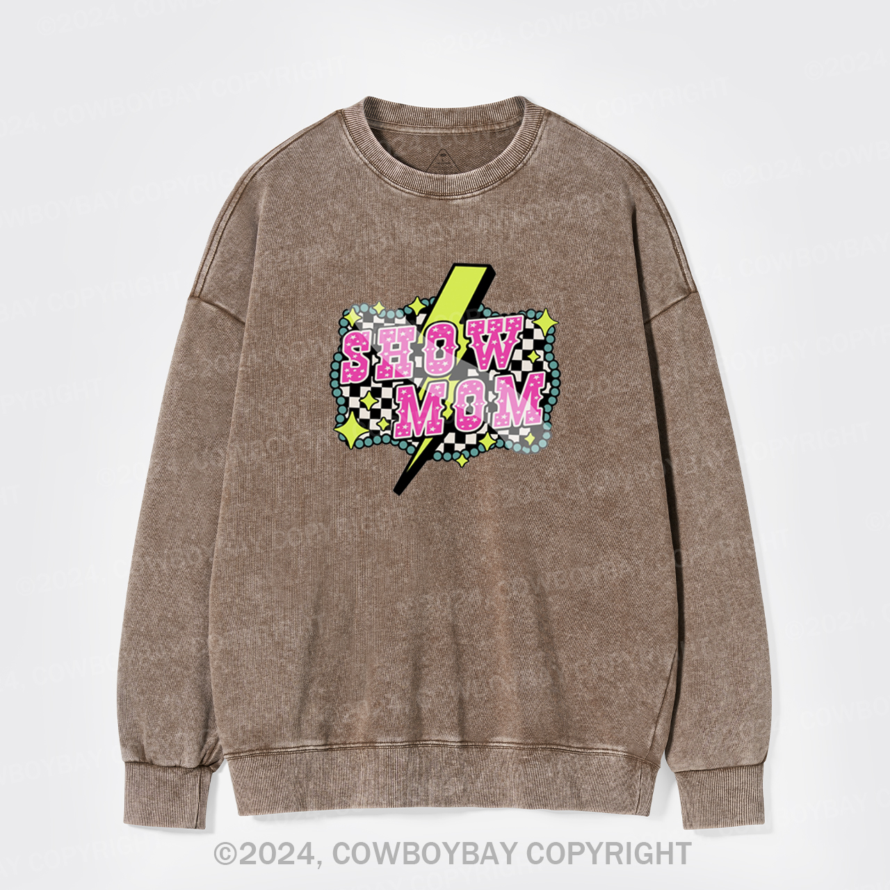 Show Mom Cowgirl Washed Sweatshirts