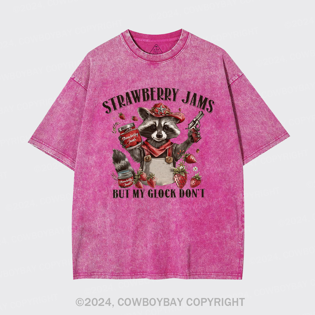 Vintage Strawberry Jams But My Glock Don't Garment-dye Tees