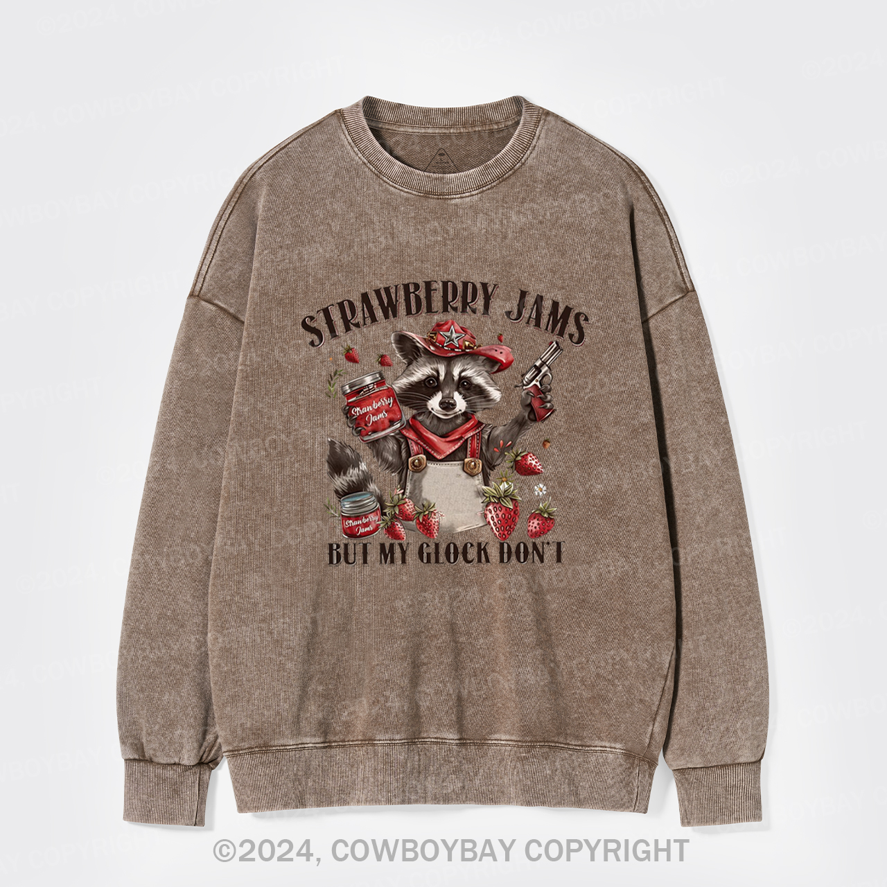 Vintage Strawberry Jams But My Glock Don't Washed Sweatshirts