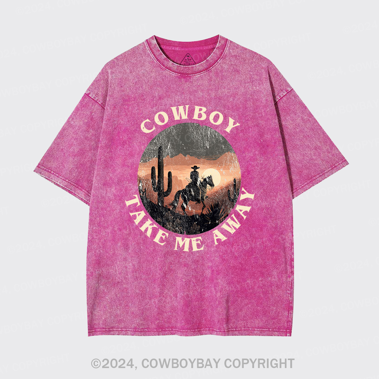 Cowboy Take Me Away Cute Farm Garment-dye Tees